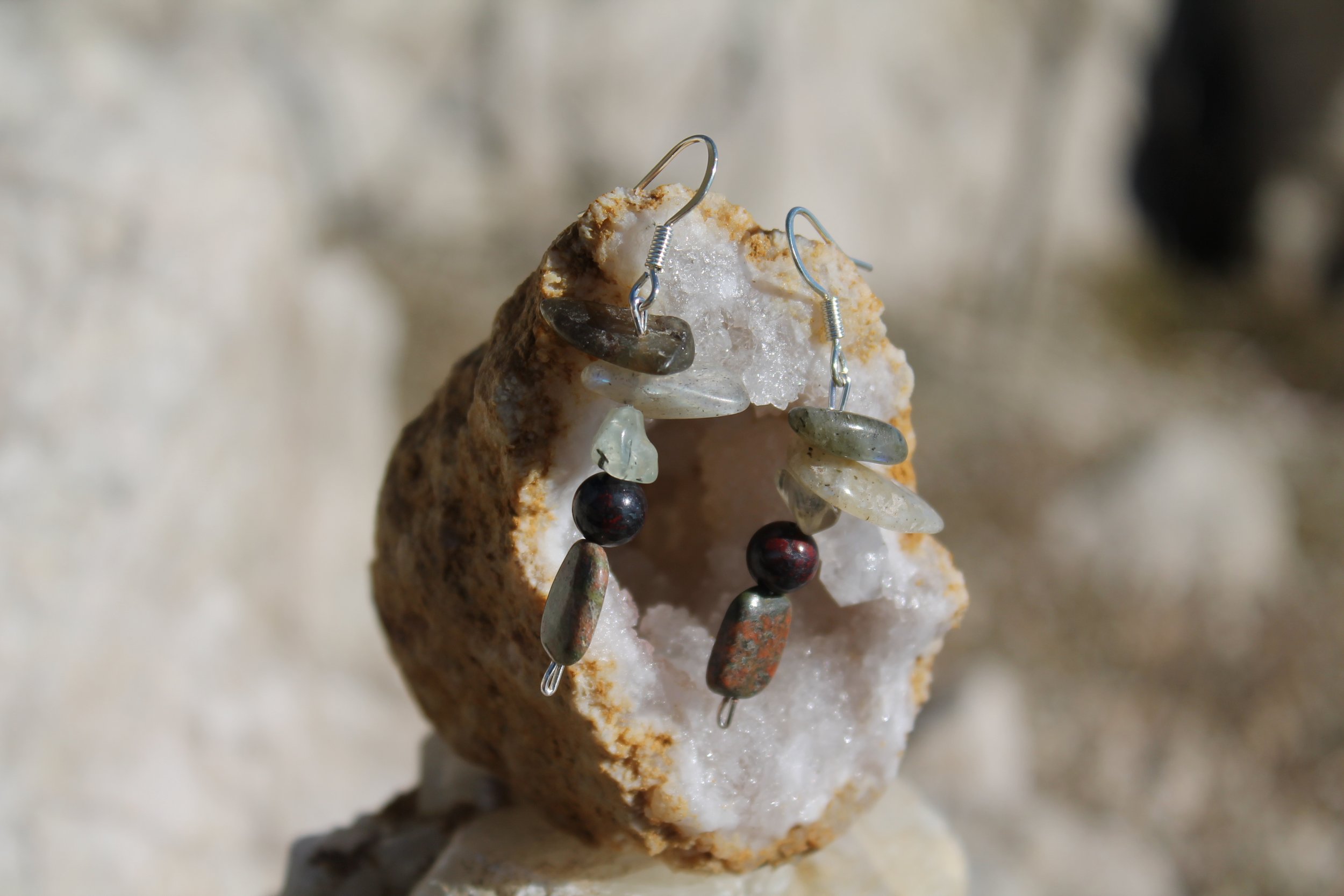 Labradorite & Unakite Earrings