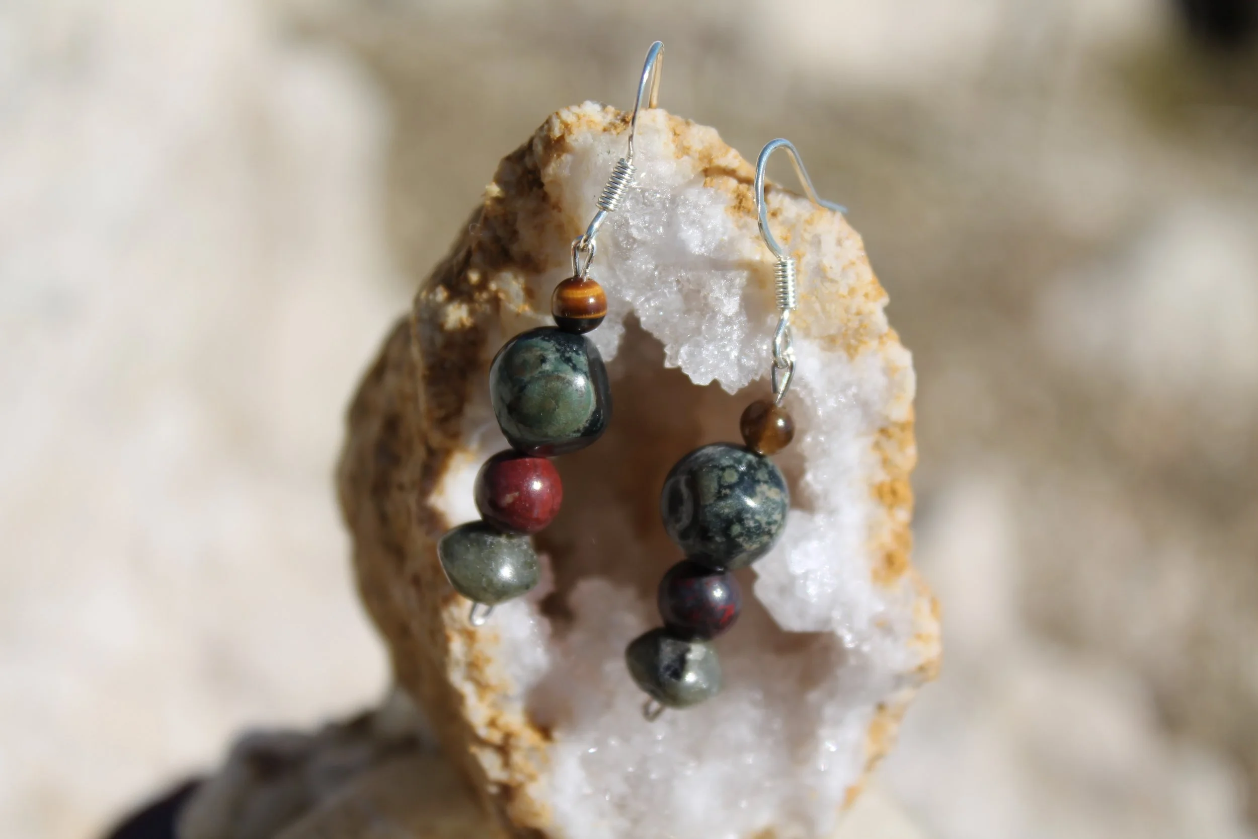 Kambaba Jasper & Labradorite Earrings