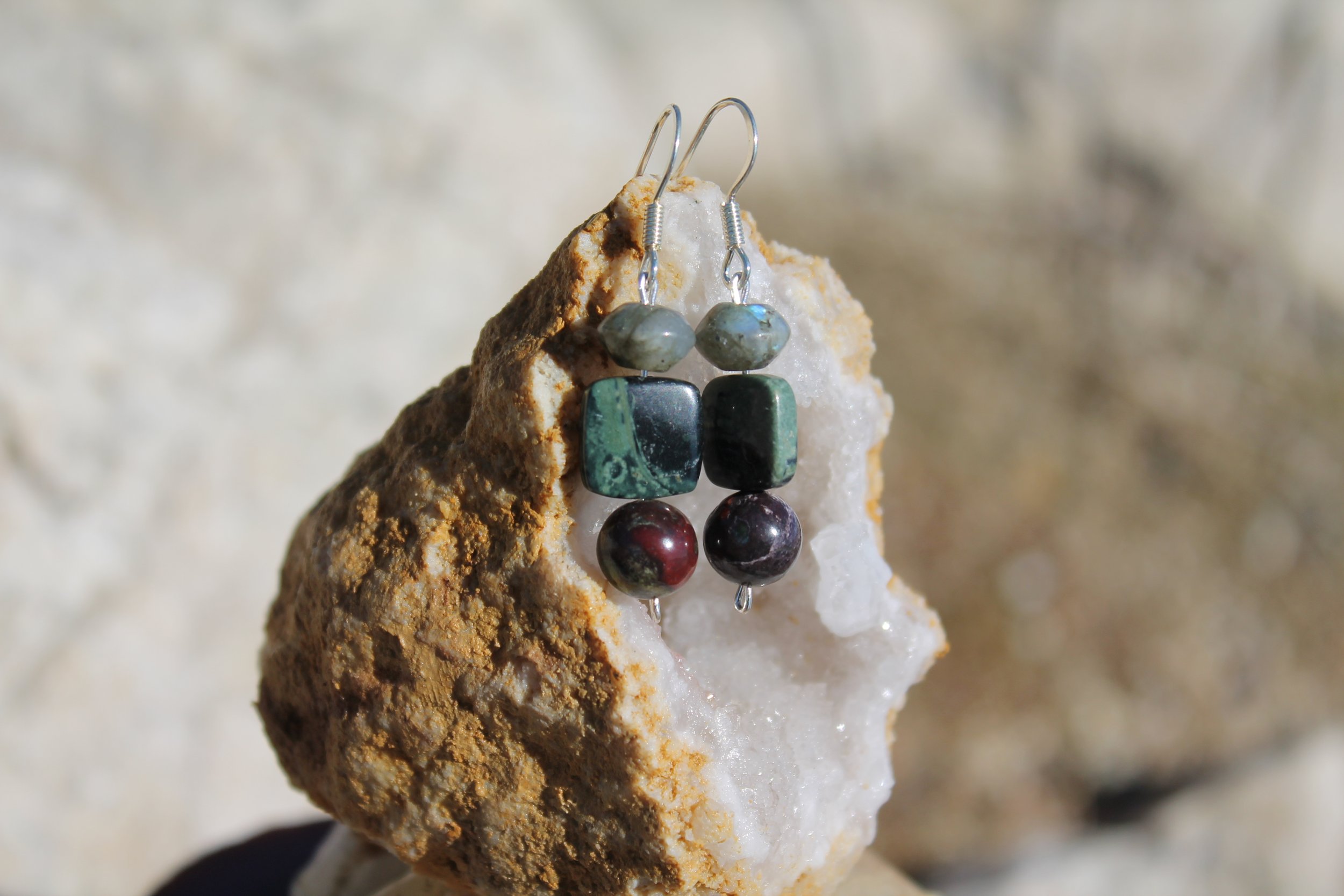 Labradorite & Kambaba Jasper Earrings
