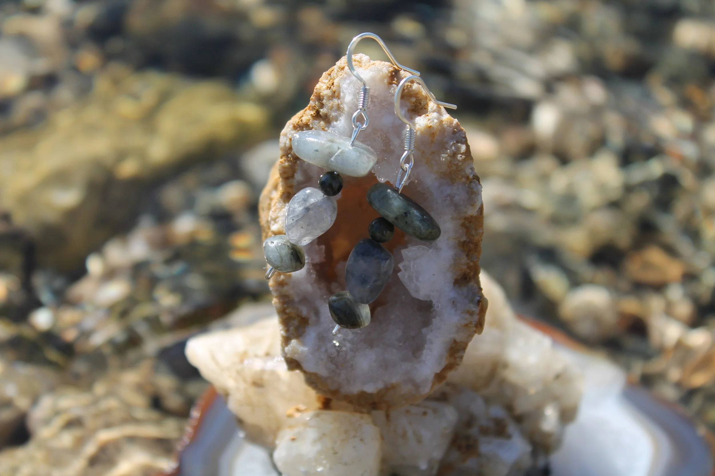Labradorite &Quartz Earrings