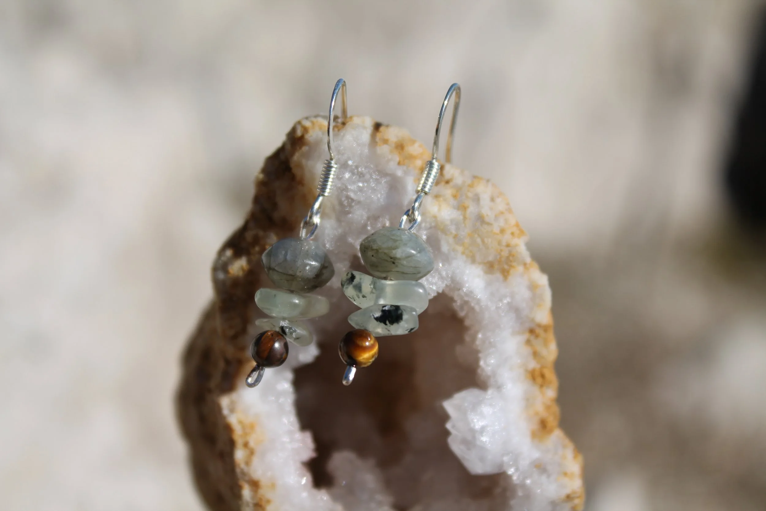 Labradorite & Prehnite Earrings
