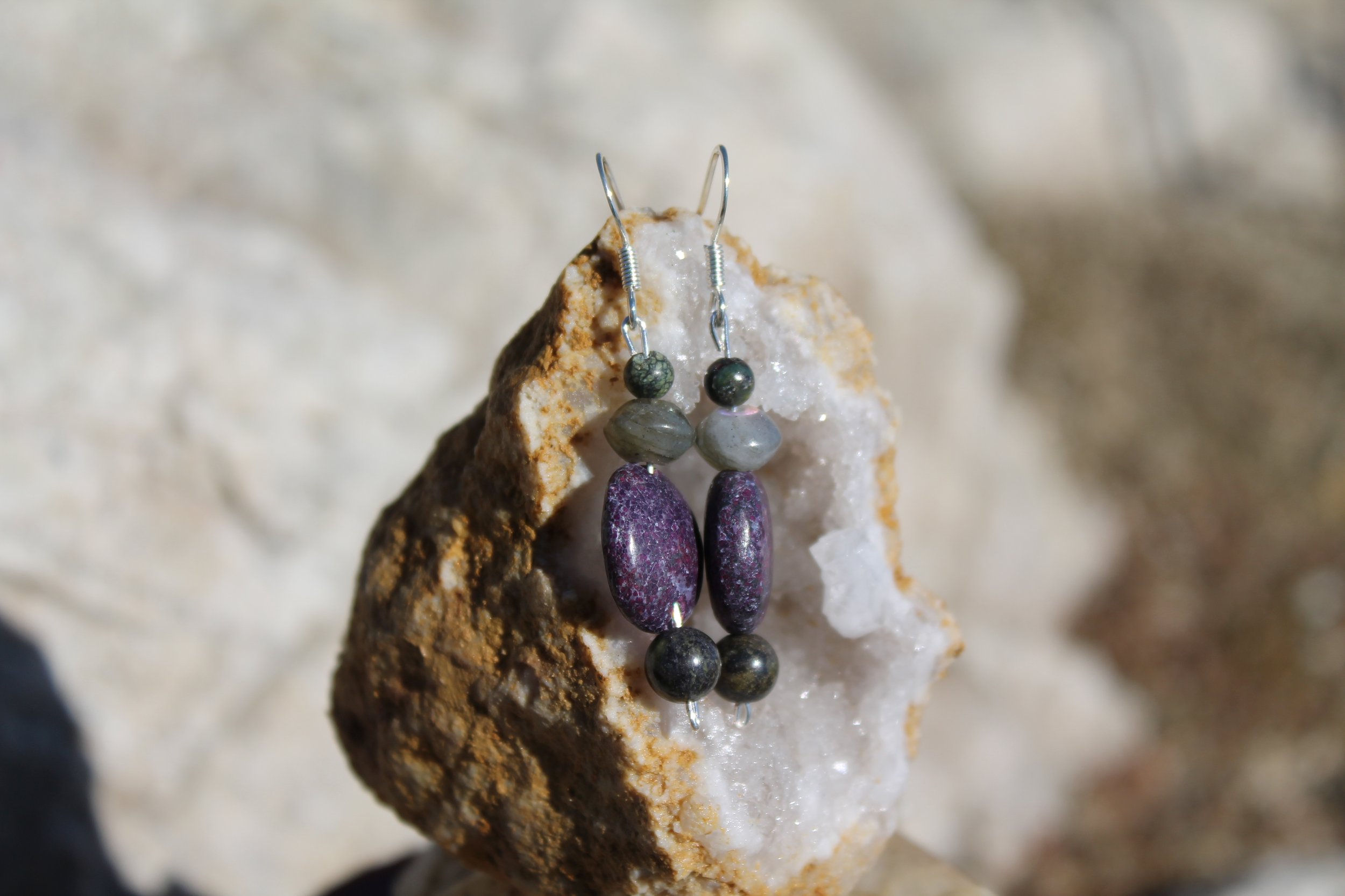 Dragon’s Blood & Labradorite Earrings