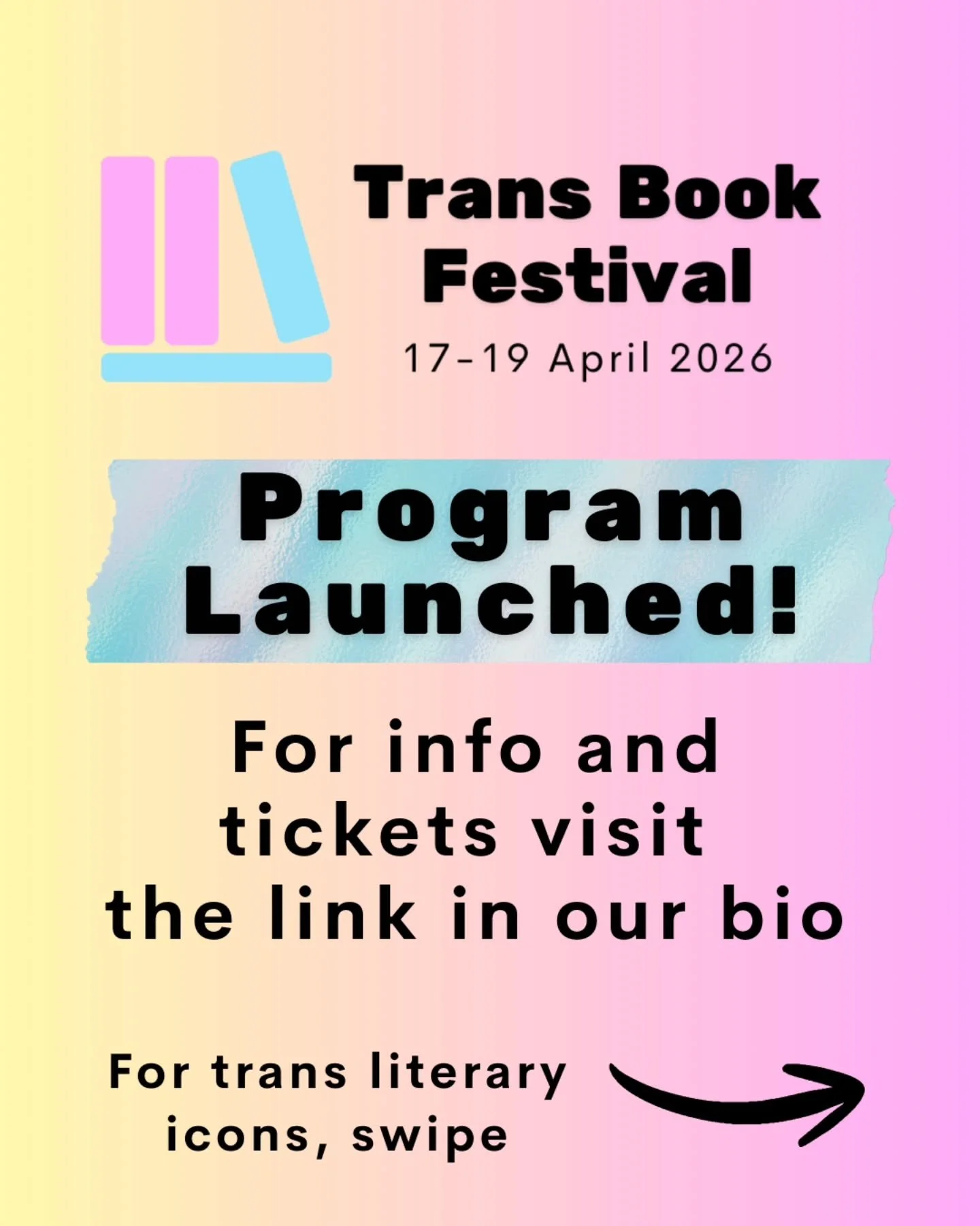 The cat's out of the bag! Trans Book Festival's 2026 program is online, and tickets are available now.

Featuring an incredible line-up of trans and gender diverse authors including Zoe Terakes (Eros), Darcy Green (After the Siren), Ellen van Neerven