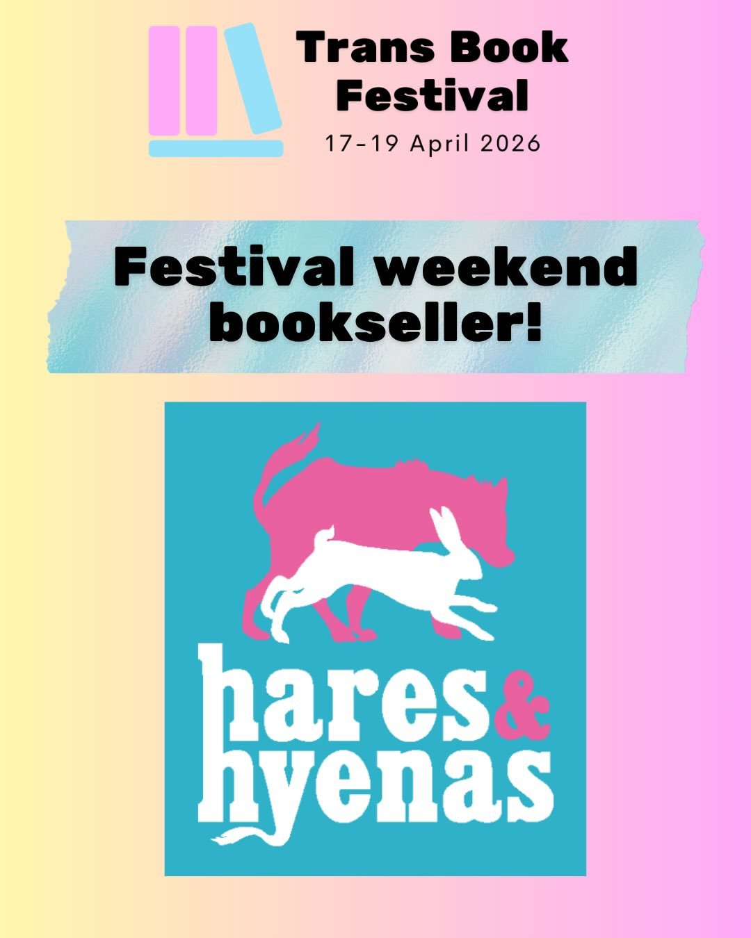 Introducing our festival weekend bookseller: Hares &amp; Hyenas!

Keen to buy the works of our amazing TBF 2026 artists? Attending one (or both!) panel days at @wheelercentre? Then make sure snap up some TBF literary goodness from @hareshyenas!

The 
