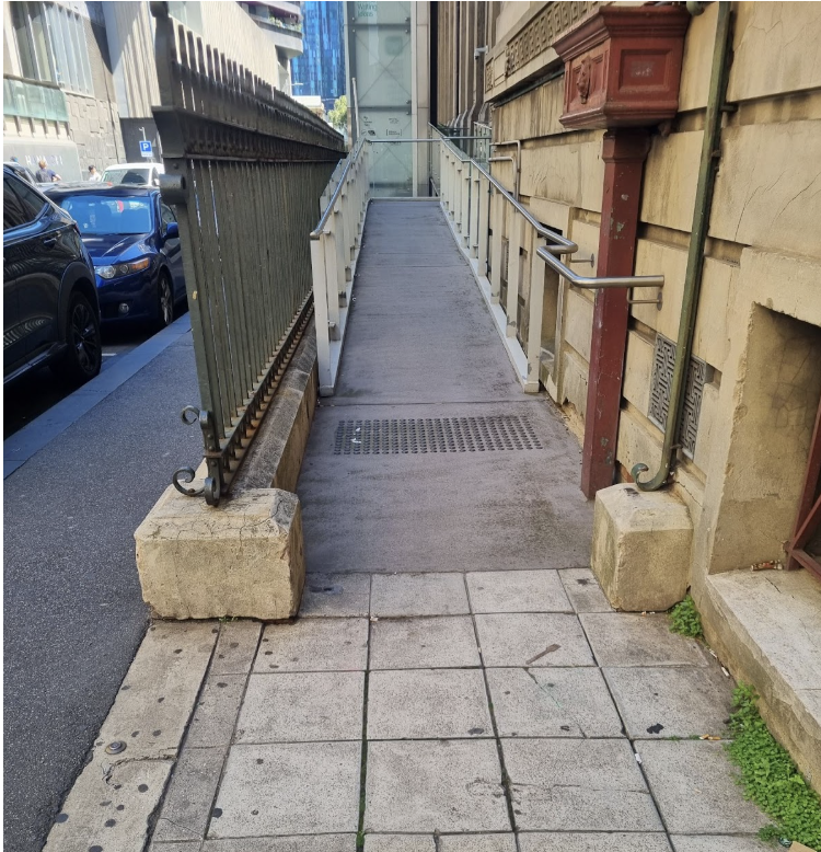 The side entrance to the moat