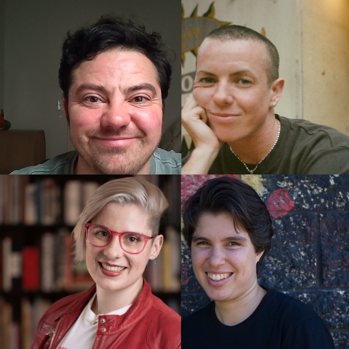 The faces of Sam Elkin, Dylin Hardcastle, Darcy Green, and Ellen van Neerven.