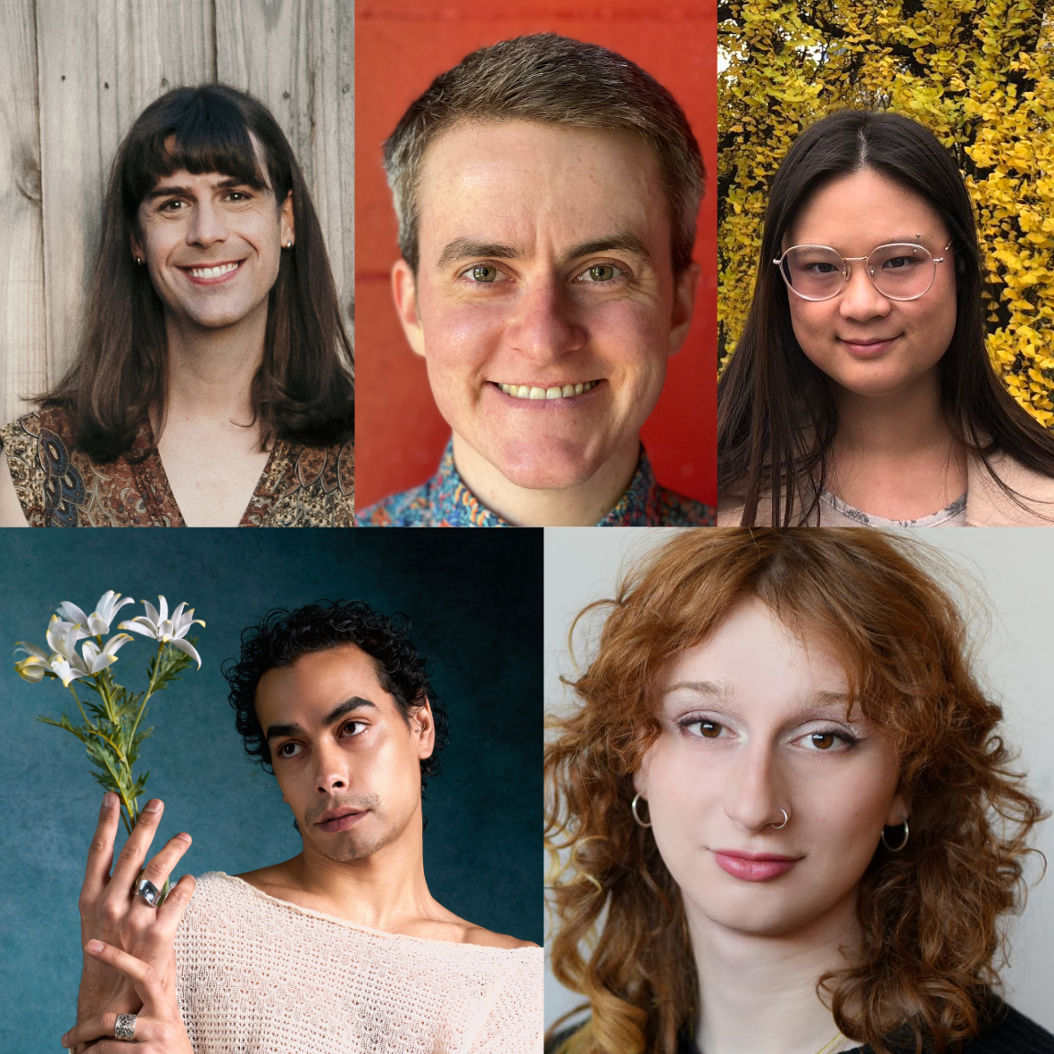 The faces of Jack Nicholls, Kai Ash, Xiaole Zhan, Stone Motherless Cold, and Bri Fallen. 