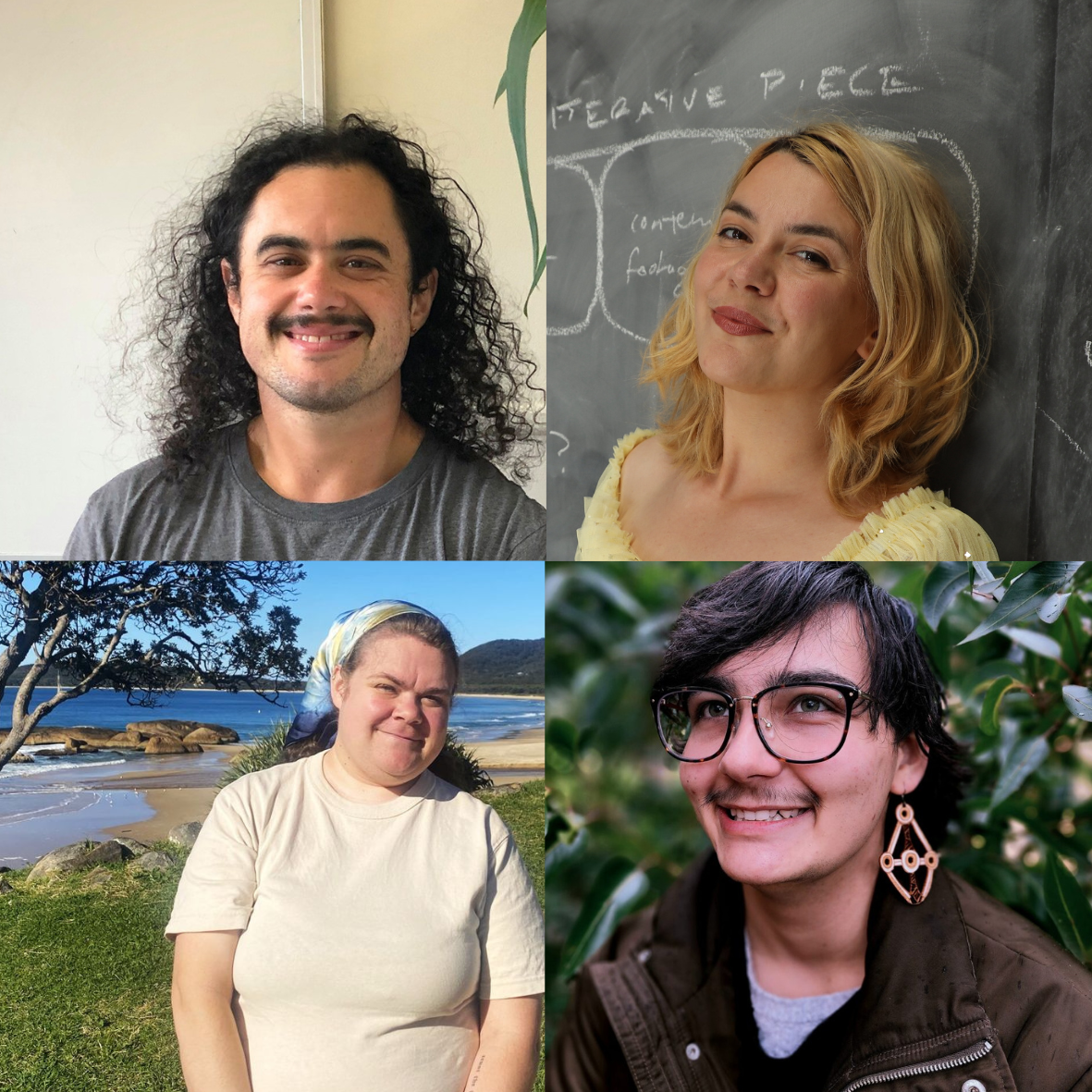 The faces of Arlie Alizzie, Jazz Money, Lay Maloney, and moirra.