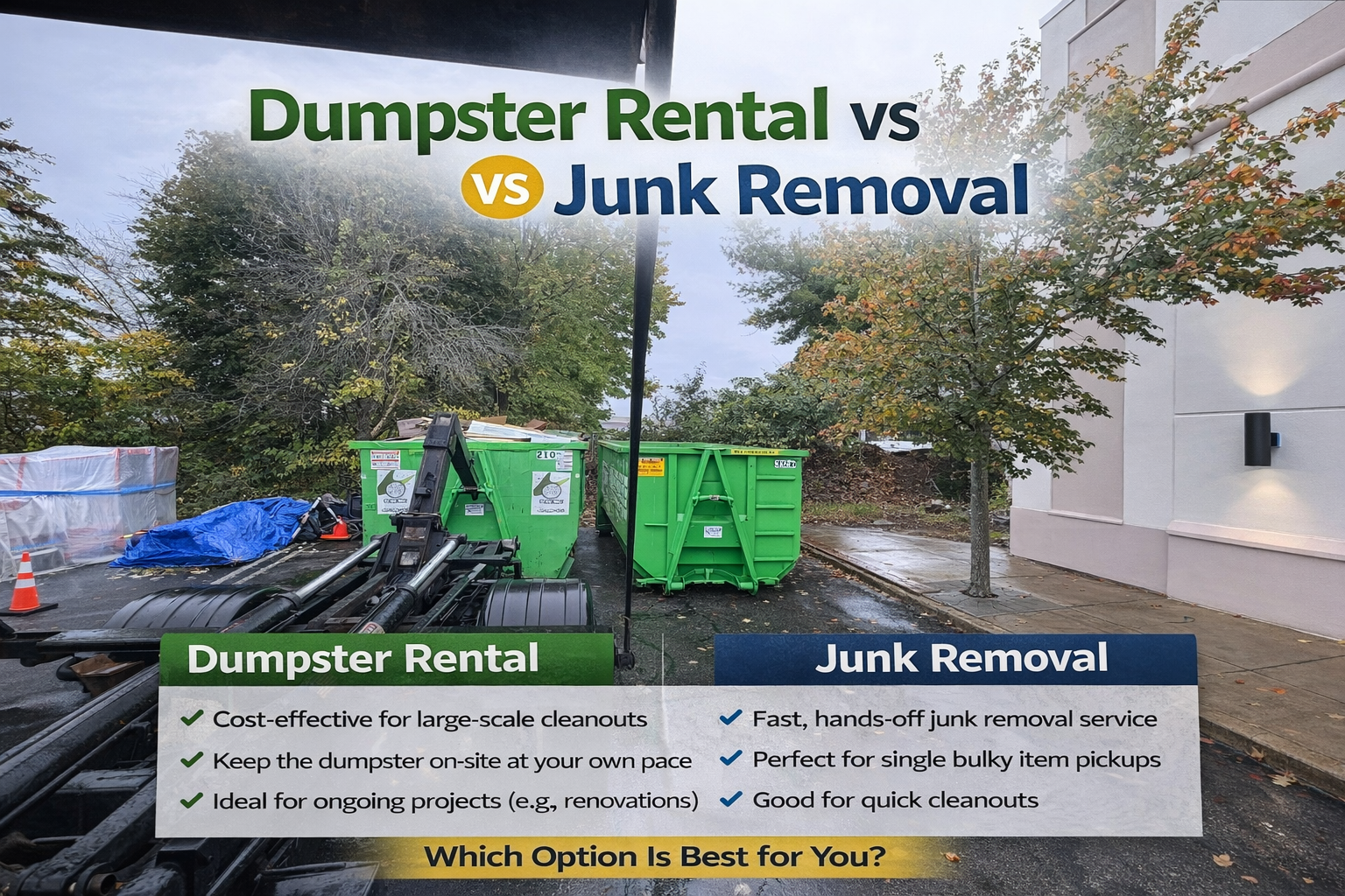 Dumpster Rental vs Junk Removal
