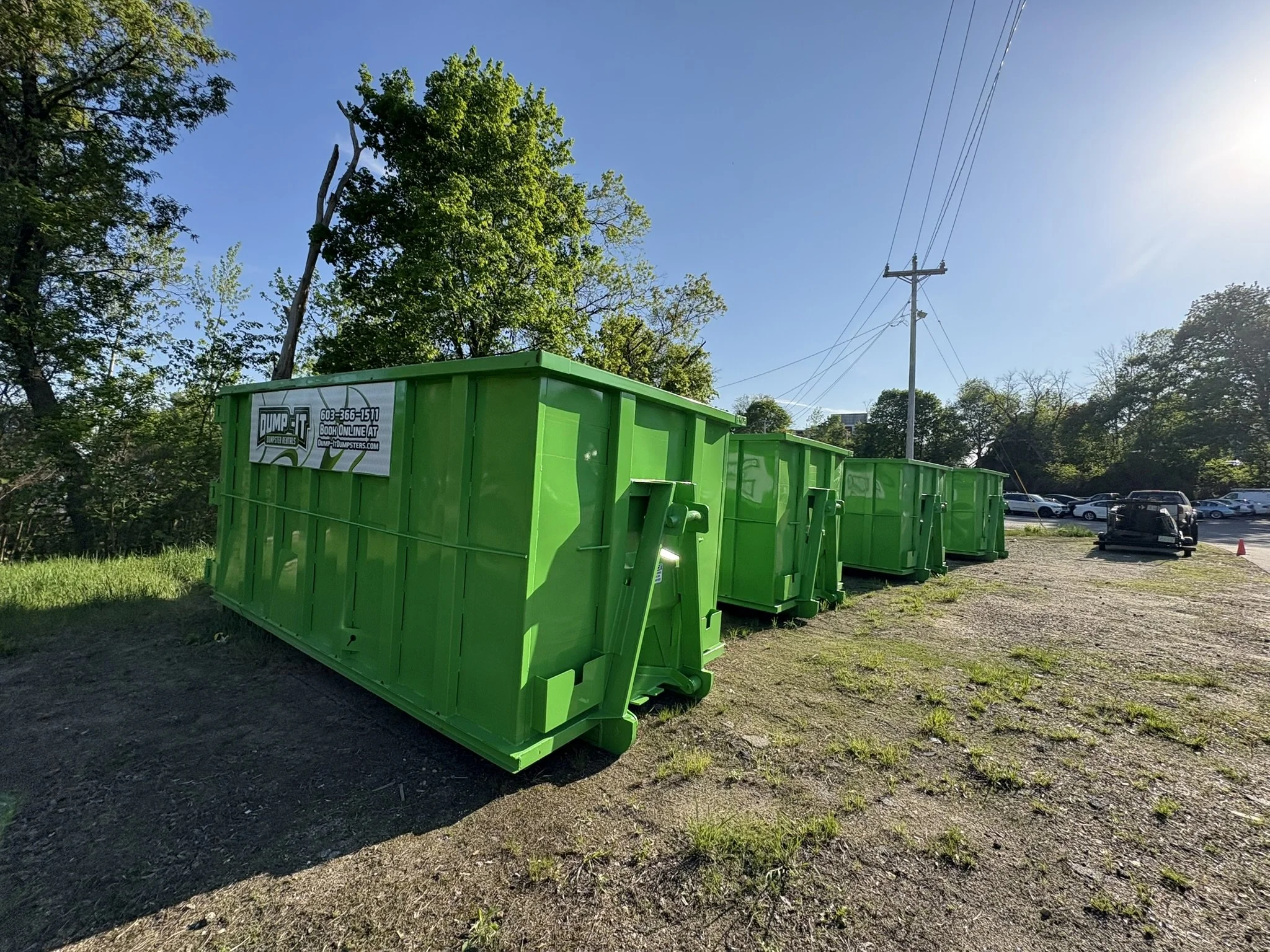 Bunch of new 25 Yard Dumpsters for our Dump-it Dumpster Rentals clients