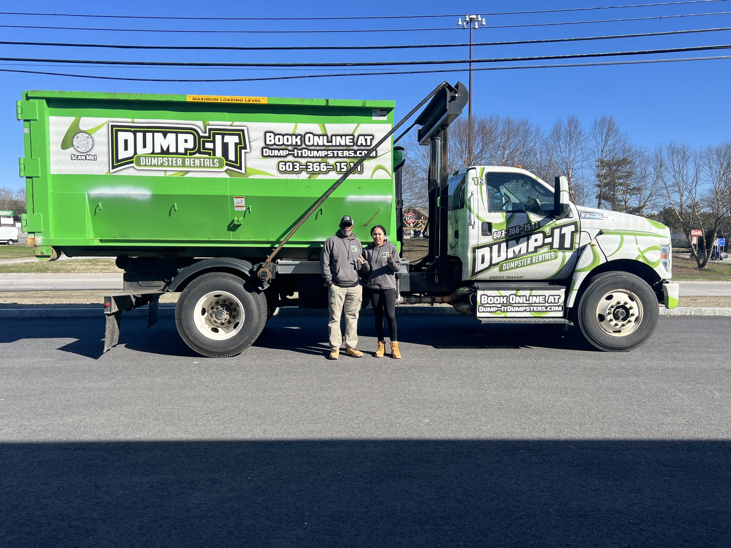 Rell and Key by the truck, getting work done