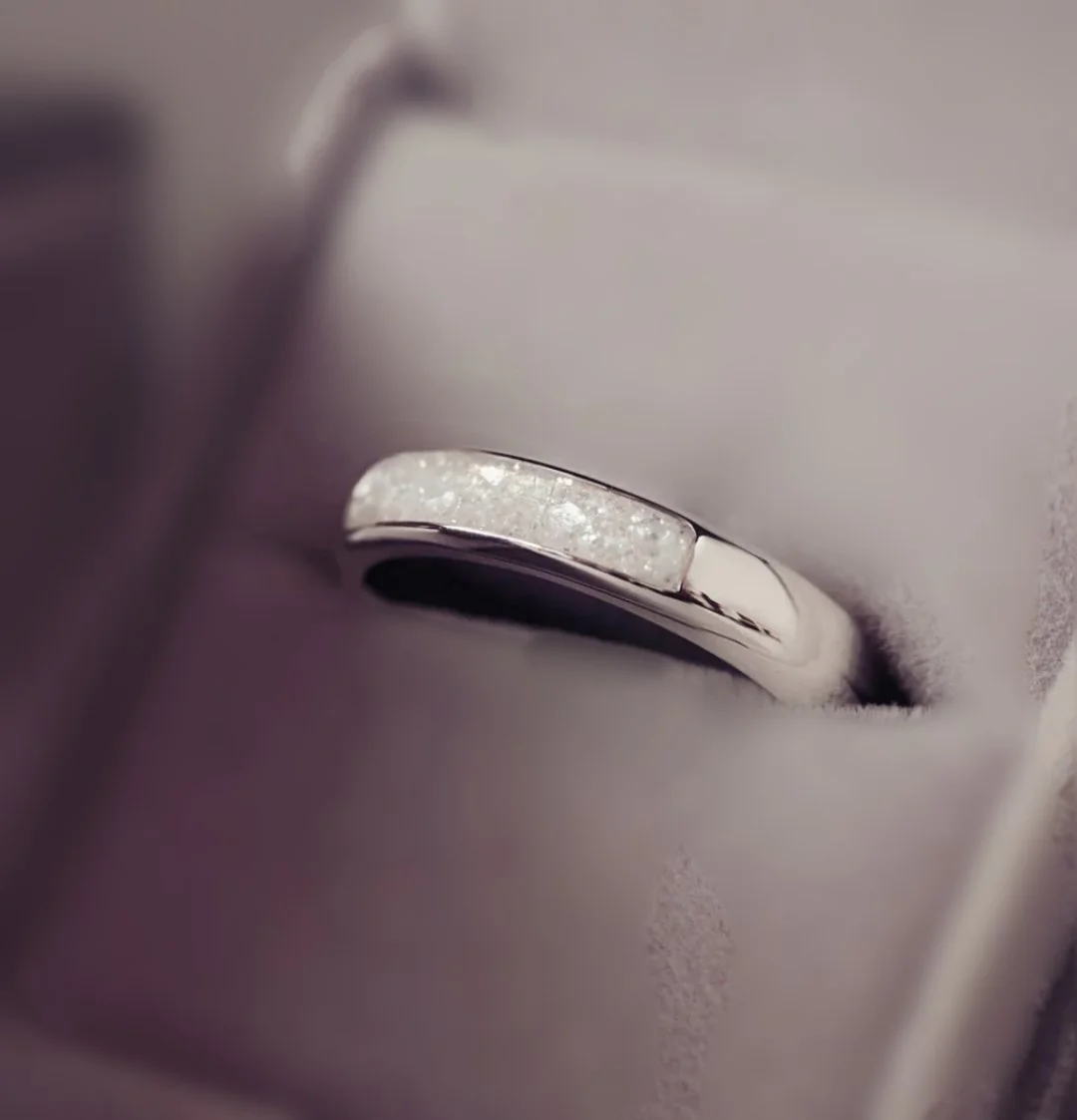 Women's Cremation Ashes Ring Band