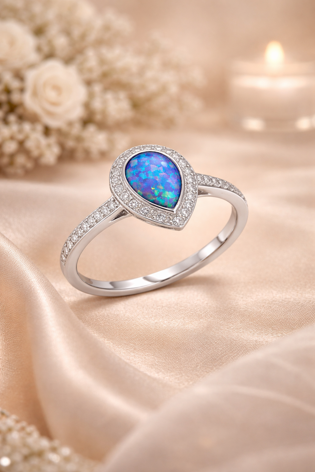 Halo - Pear-Shaped Memorial Ring