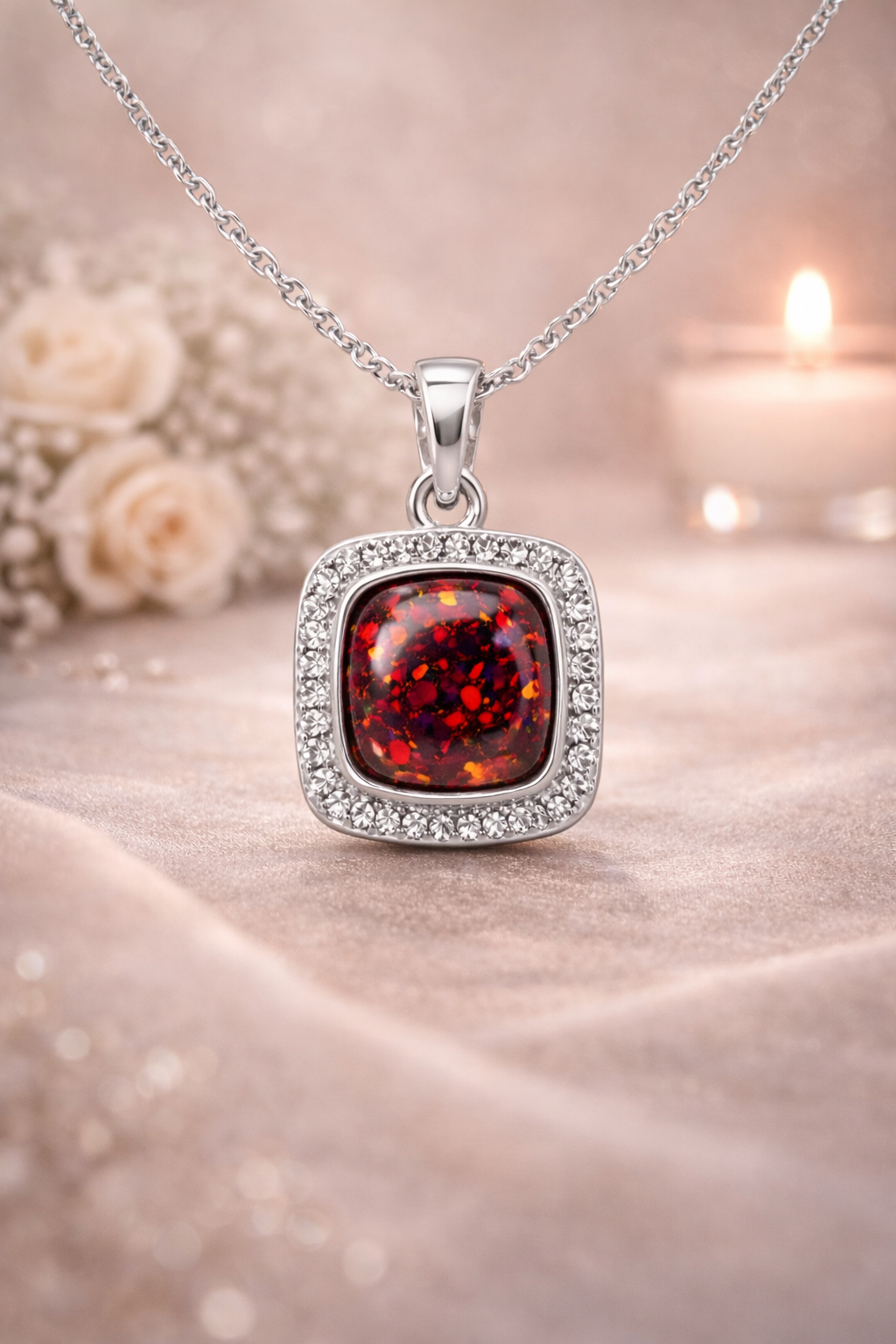 Halo - Soft Square Memorial Necklace