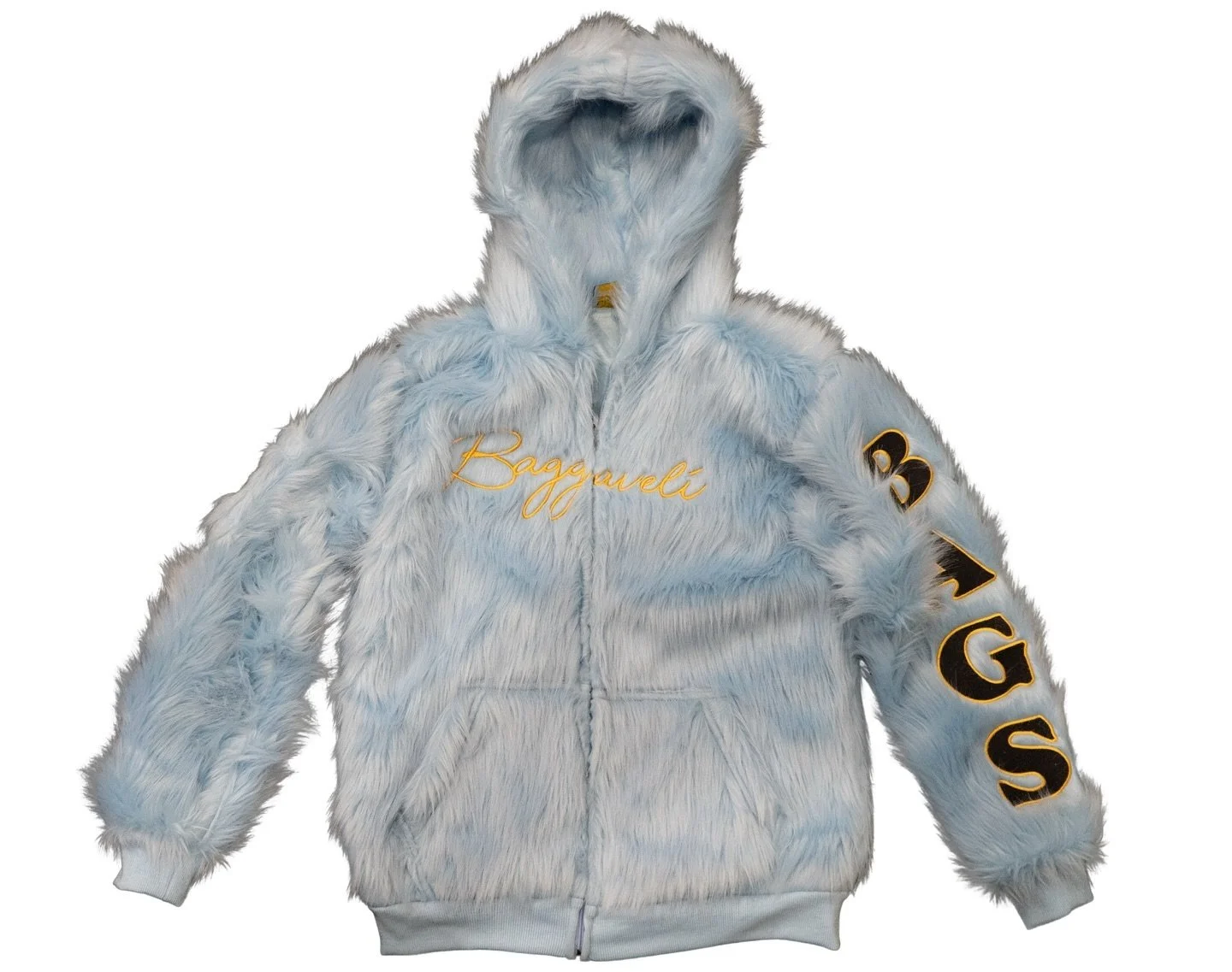 Wrap yourself in luxury this winter with the Bagaveli Blue Full-Zip Fur Hoodie&mdash;where high fashion meets ultimate comfort. Designed to make a bold statement, this hoodie features:
	&bull;	Soft Faux Fur Texture: Plush, cruelty-free material that 