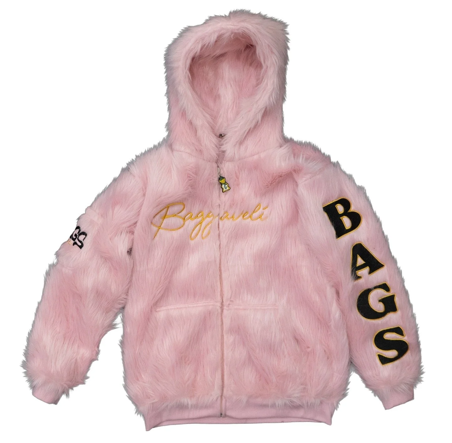 The Bagggaveli Pink Fur Jacket is the ultimate fusion of bold luxury and streetwear edge, designed for those who aren&rsquo;t afraid to make a statement. Crafted with soft, plush pink faux fur, this jacket exudes confidence and elegance while offerin