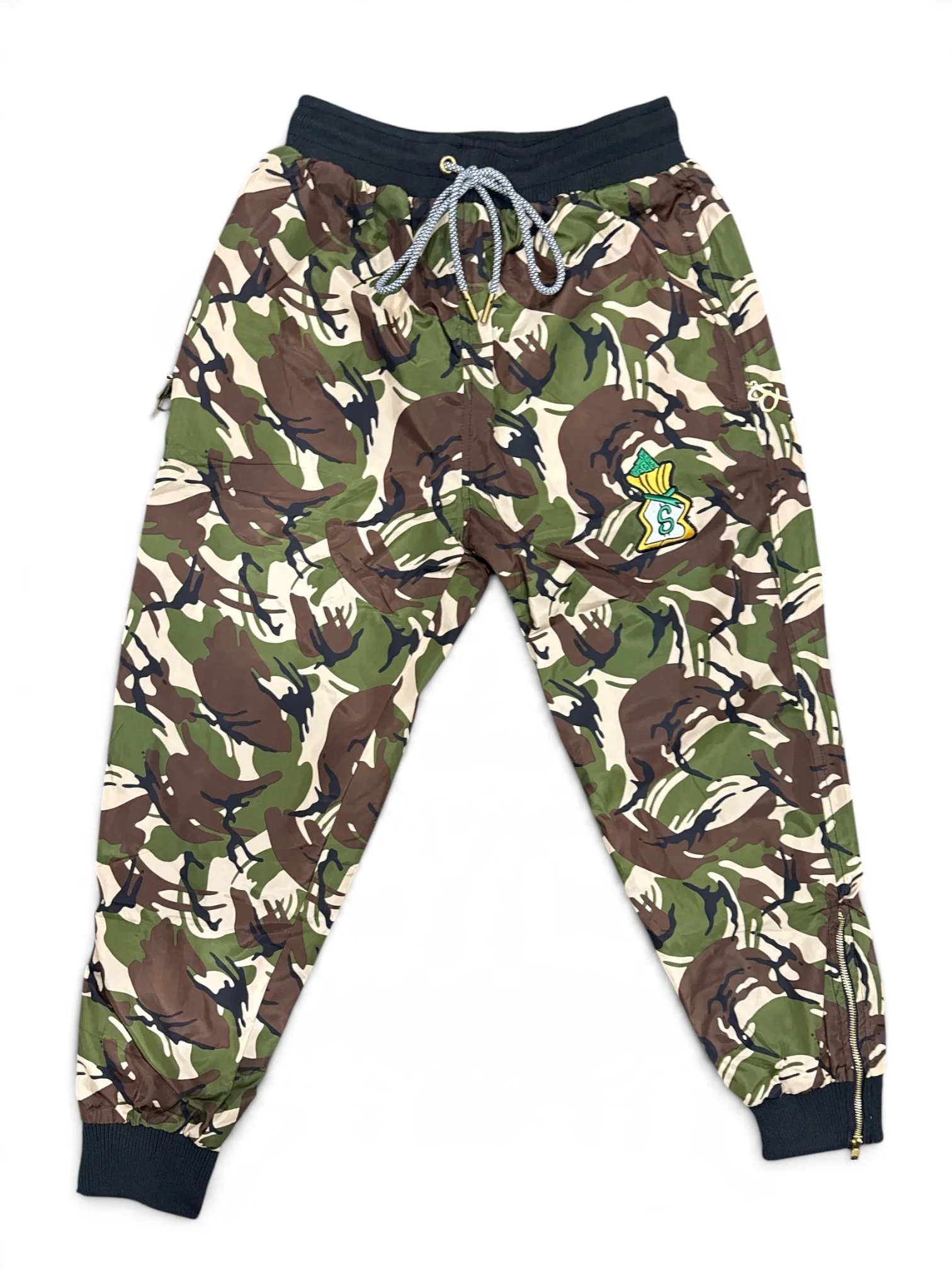 brown,tan,green camo windbreaker Pants