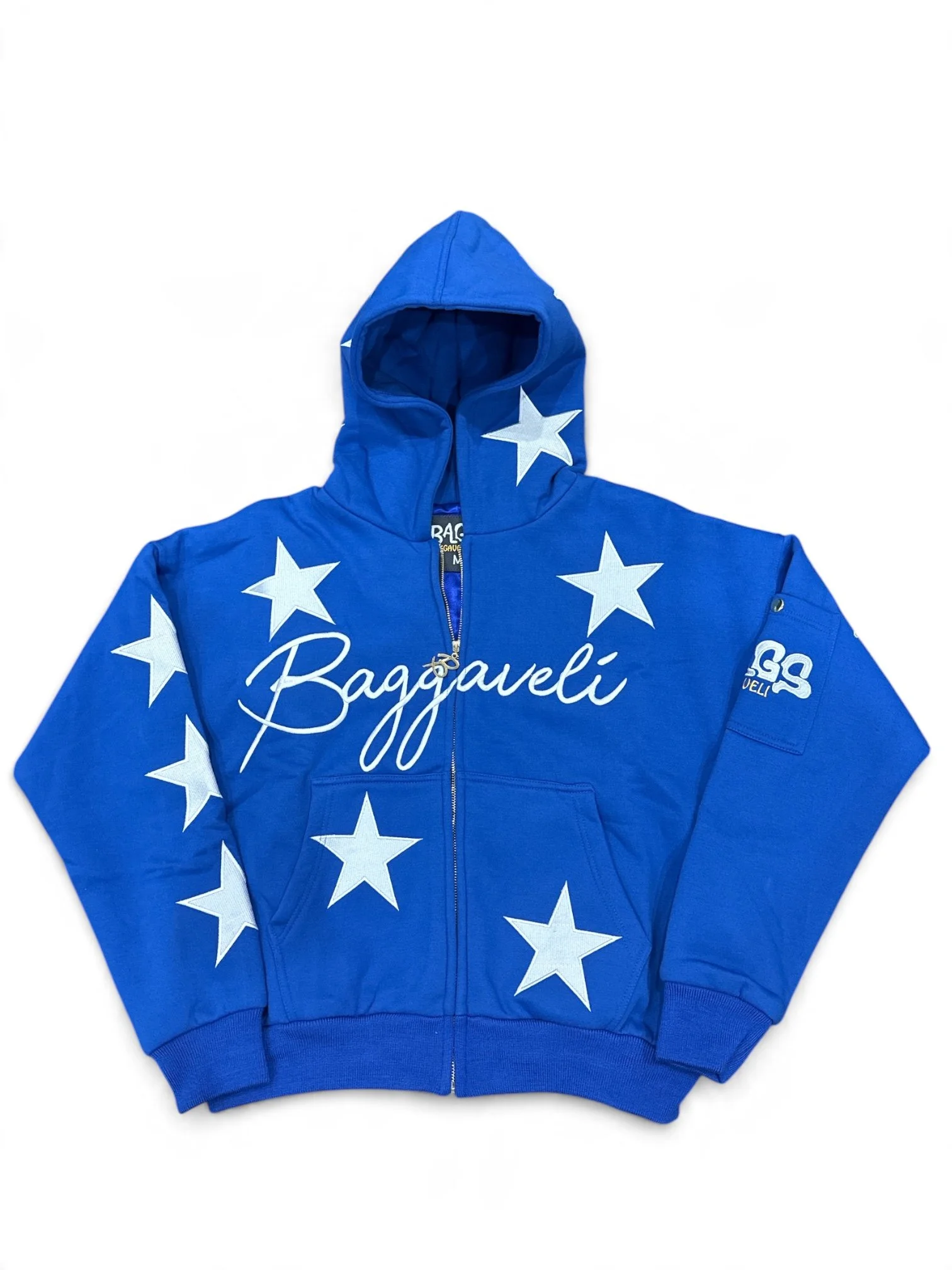 BAGSGAVELI Royal Blue Star Money Bag Hooded Jacket