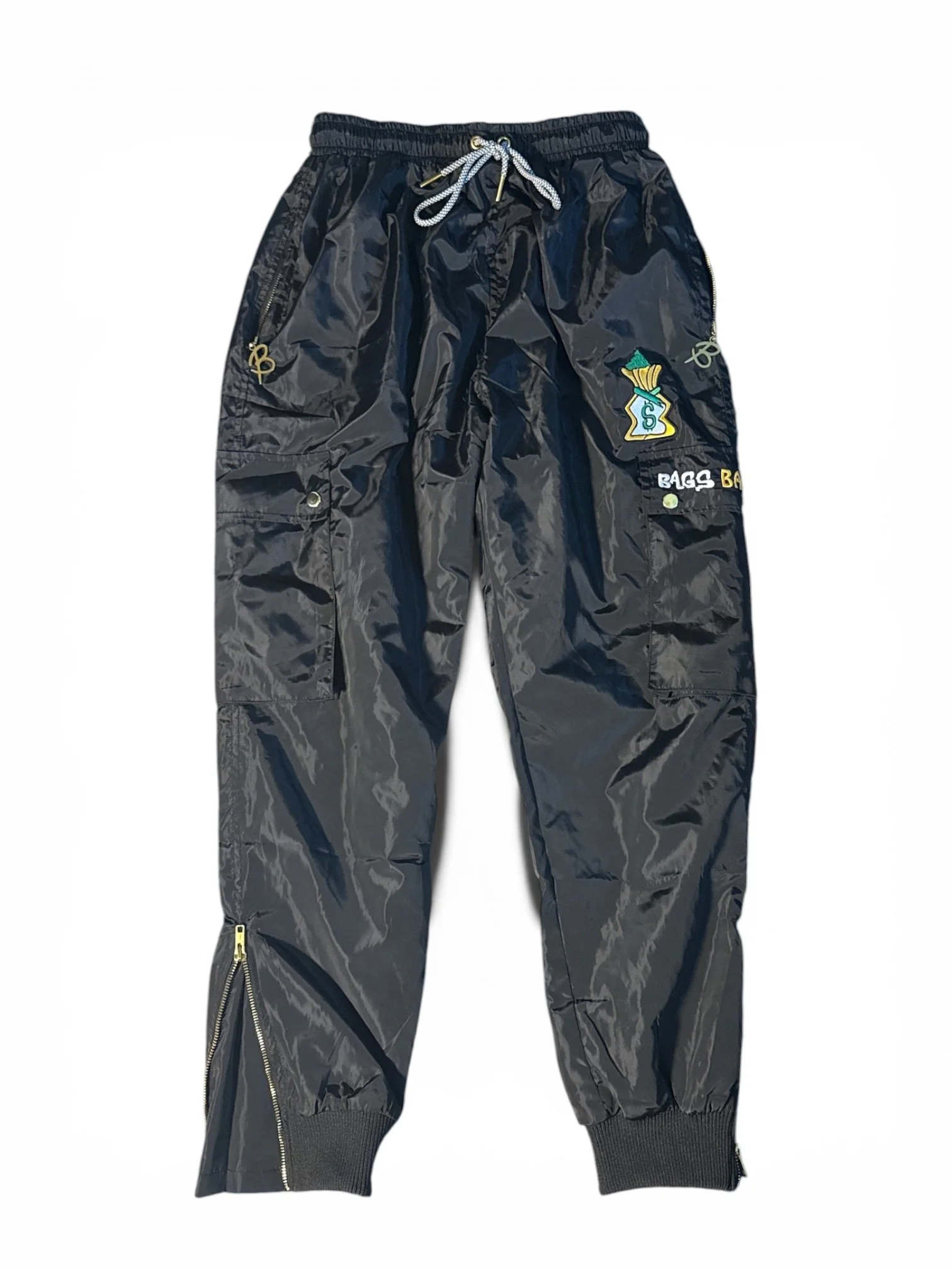 BAGS Baggaveli Track Pants - Black - Matching to Black Anorak Windbreaker - Cargo