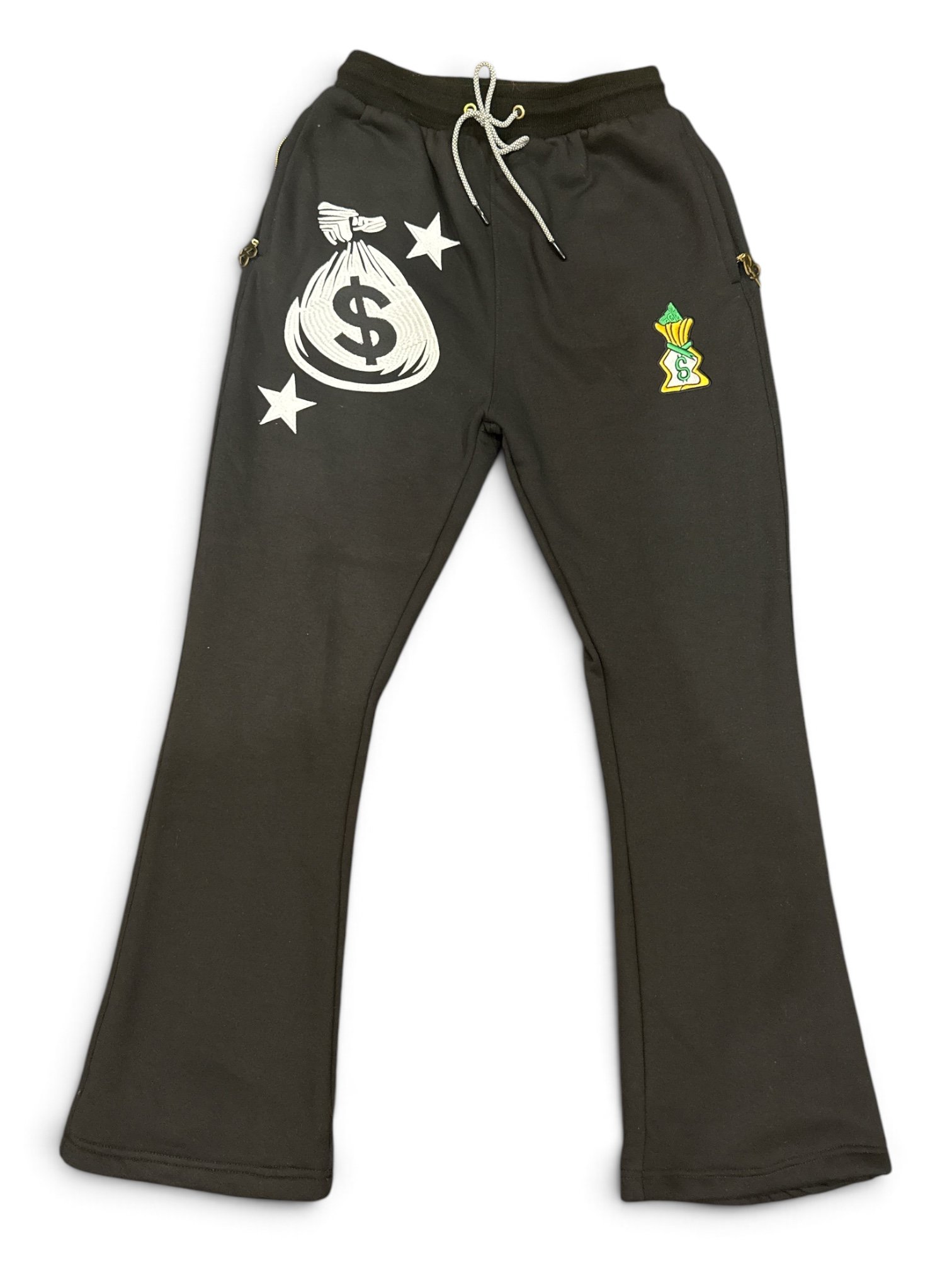 BAGS Baggaveli Money Bag Flare Sweatpants - Black