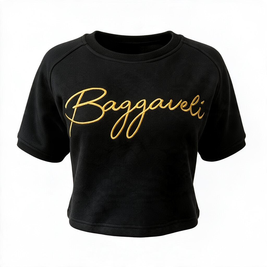 BAGSGAVELI Blackout Cropped Sweatshirt - Signature Money Bag Embroidery