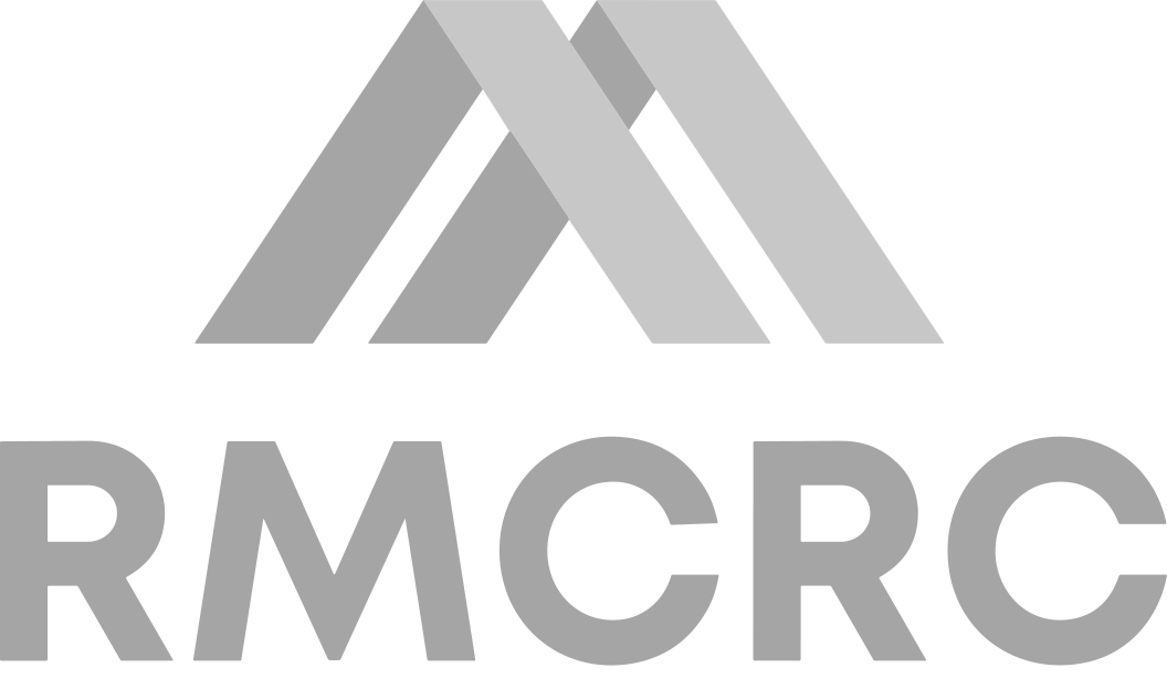Green logo with stylized overlapping triangles above the text 'RMCROC'