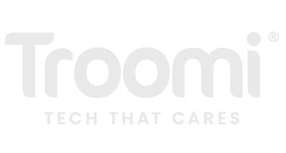 TROAMI logo in orange with slogan "Tech That Cares" beneath it.