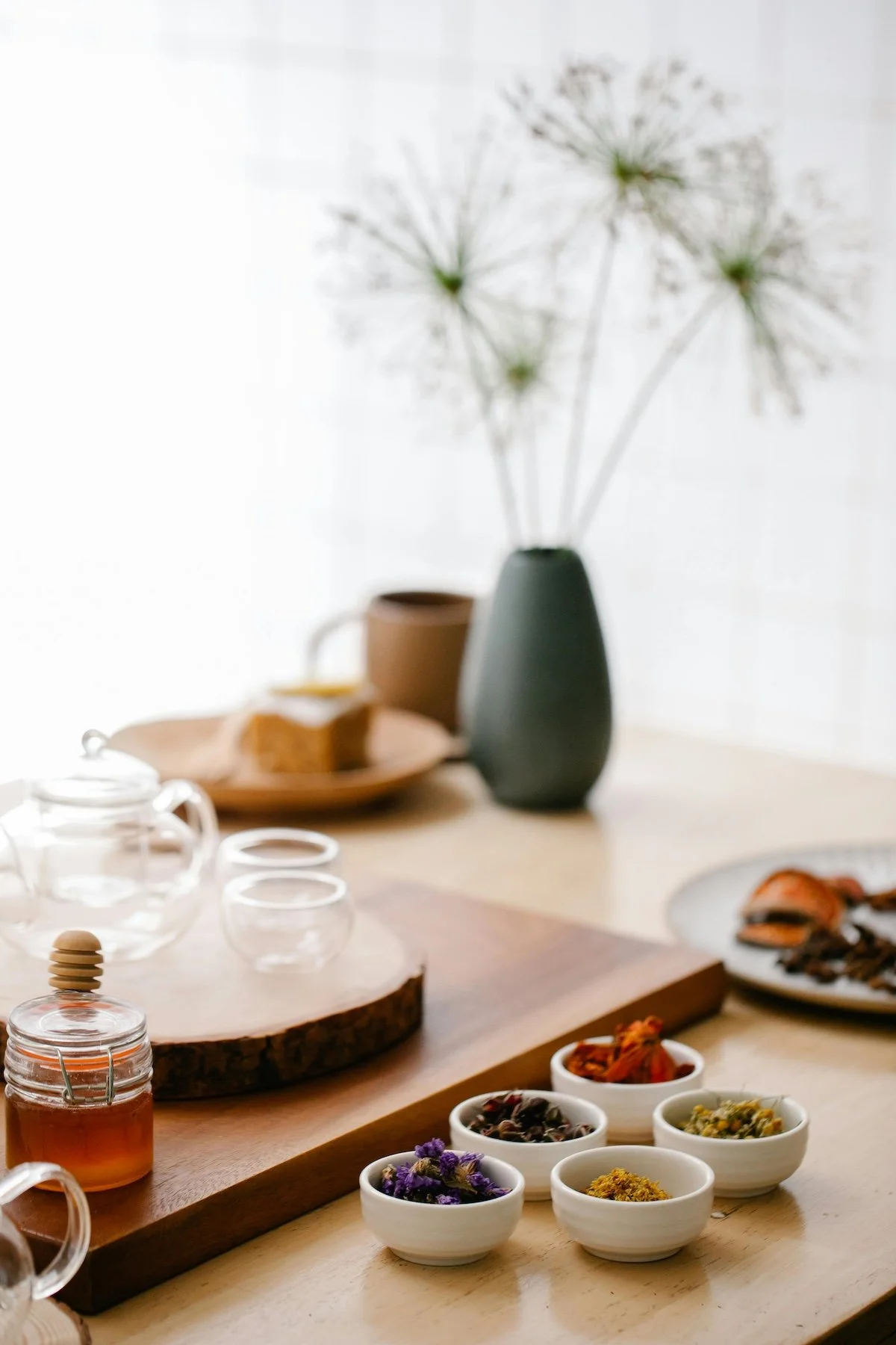 Herbal tea and dried botanicals used alongside acupuncture and naturopathy at Port Melbourne Traditional Chinese Medicine.