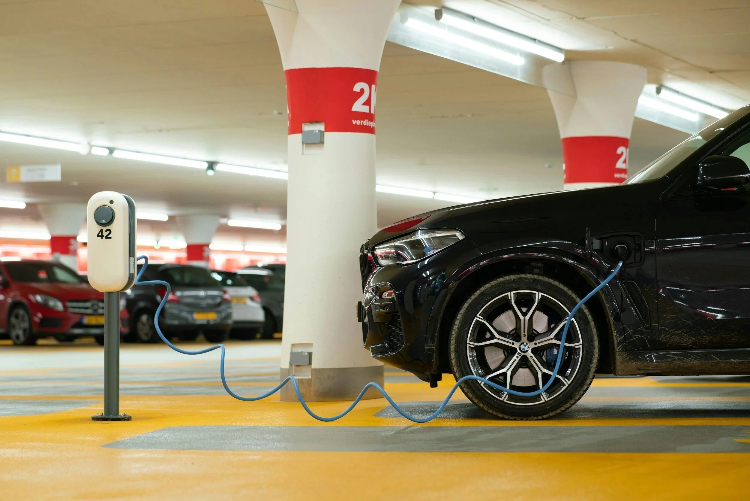 EV charging in basement car park