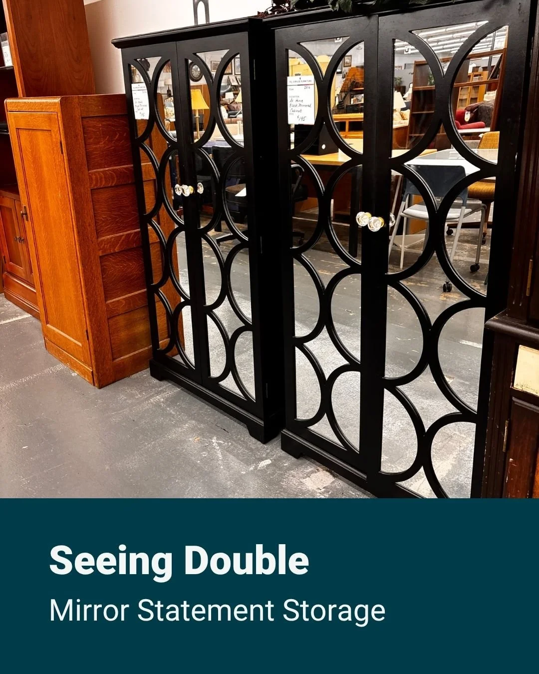 Seeing double 👀✨

These mirrored accent cabinets from At Home are bringing twice the style and twice the statement. With sleek reflective details and modern glam finishes, they&rsquo;re the perfect blend of storage and standout design.

Use them sid