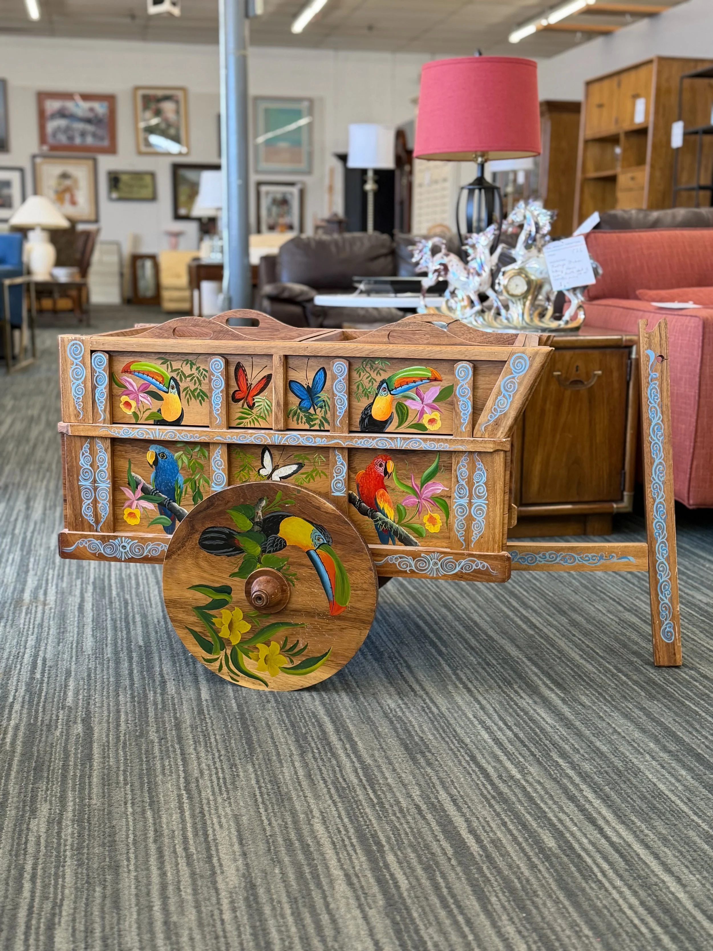 Kangaroo Leaf Pub Table with Storage & Bar Cart