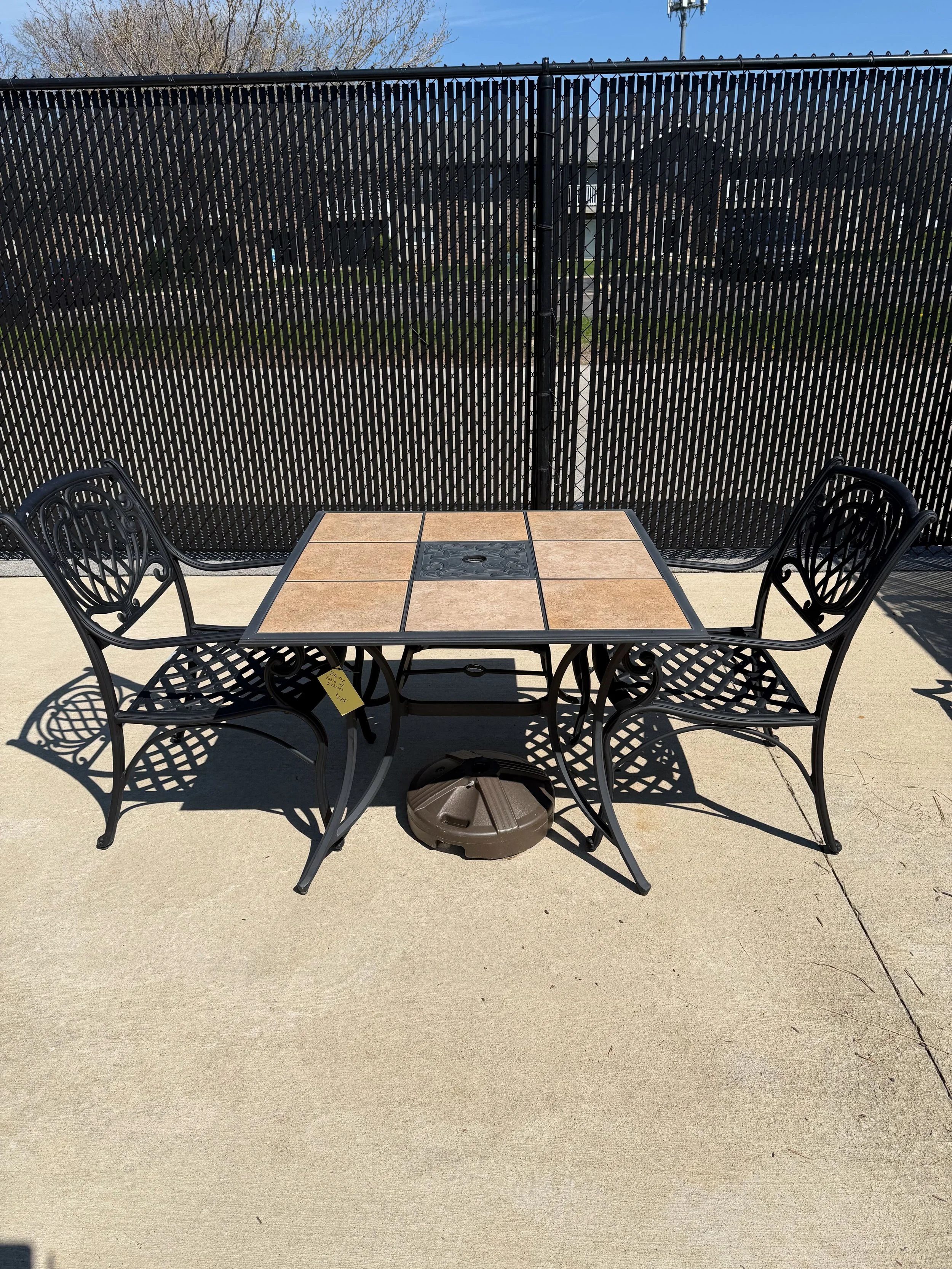 Tile Top Table with 2 Chairs