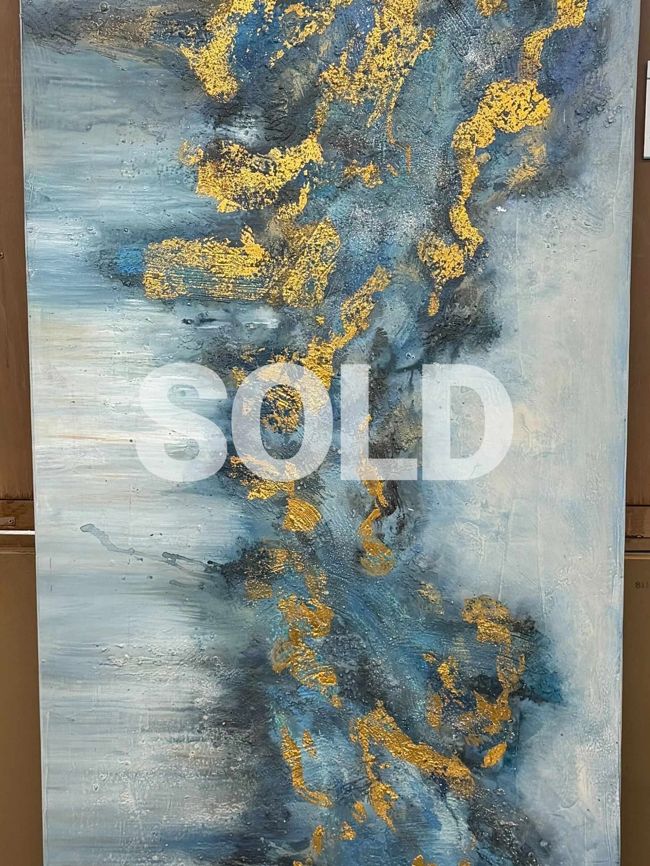 "Oceanic Gold" Large Scale Textured Canvas