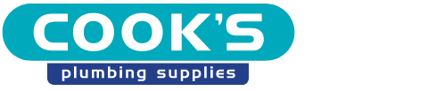 Logo for Cook's Plumbing Supplies with teal and black design