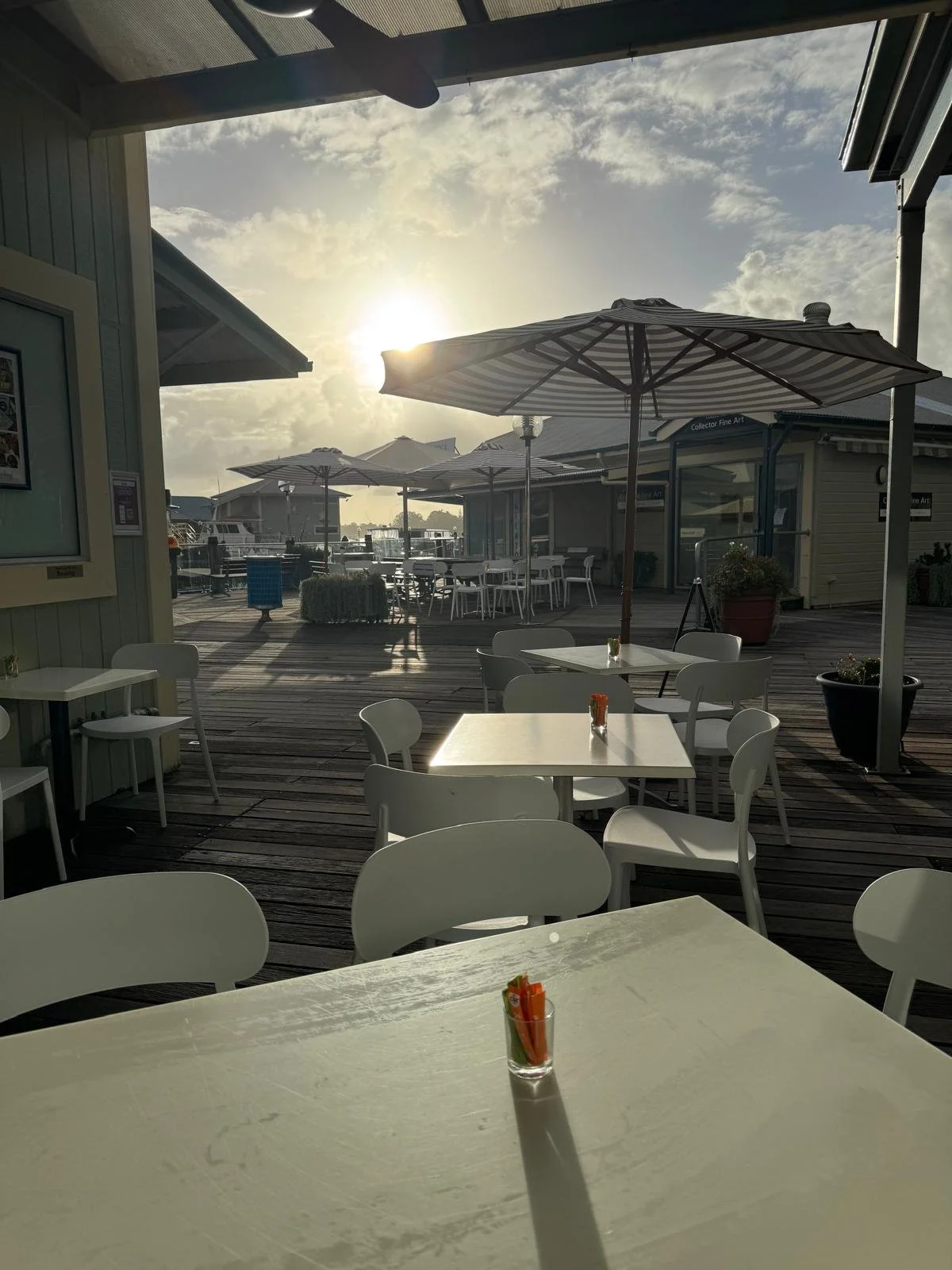 Morning View from Dusty's Kitchen Noosa at the Marina