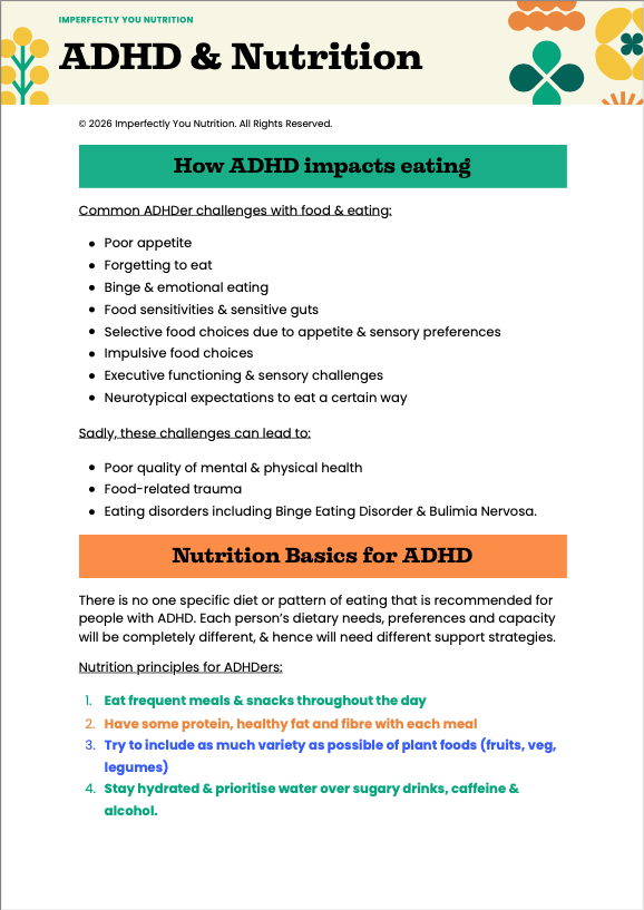 ADHD and Nutrition summary