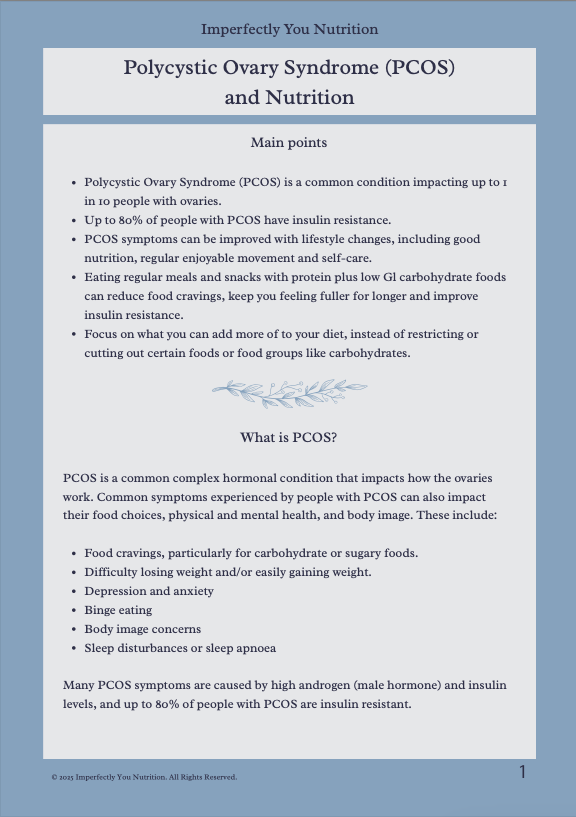 PCOS and Nutrition booklet