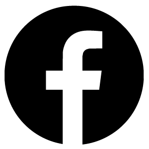 Facebook logo on a black background.