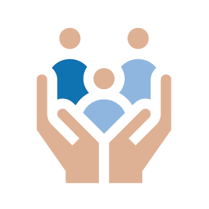 family owned and operated icon hands upholding a family