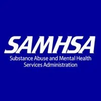 SAMHSA logo with blue background and white text