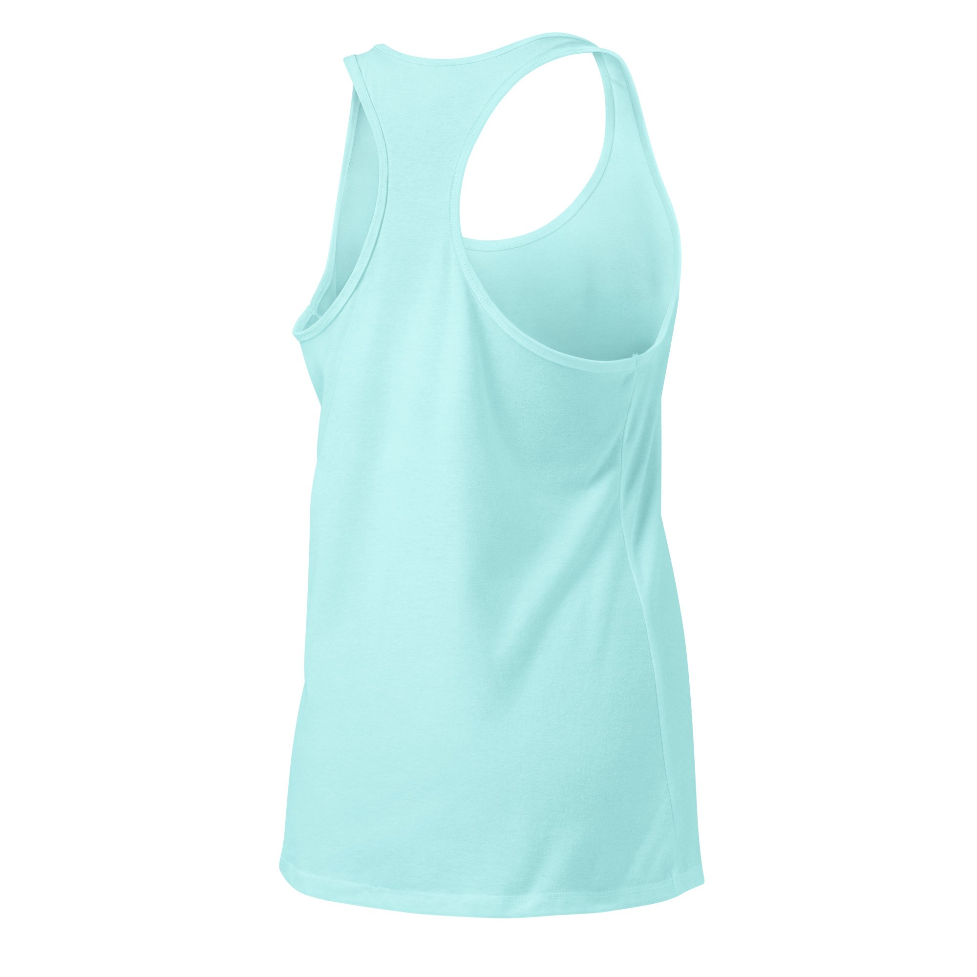 Side view of the MeNoPause!™ Empowerment Racerbank Tank in cancun, showing the armhole and fit.