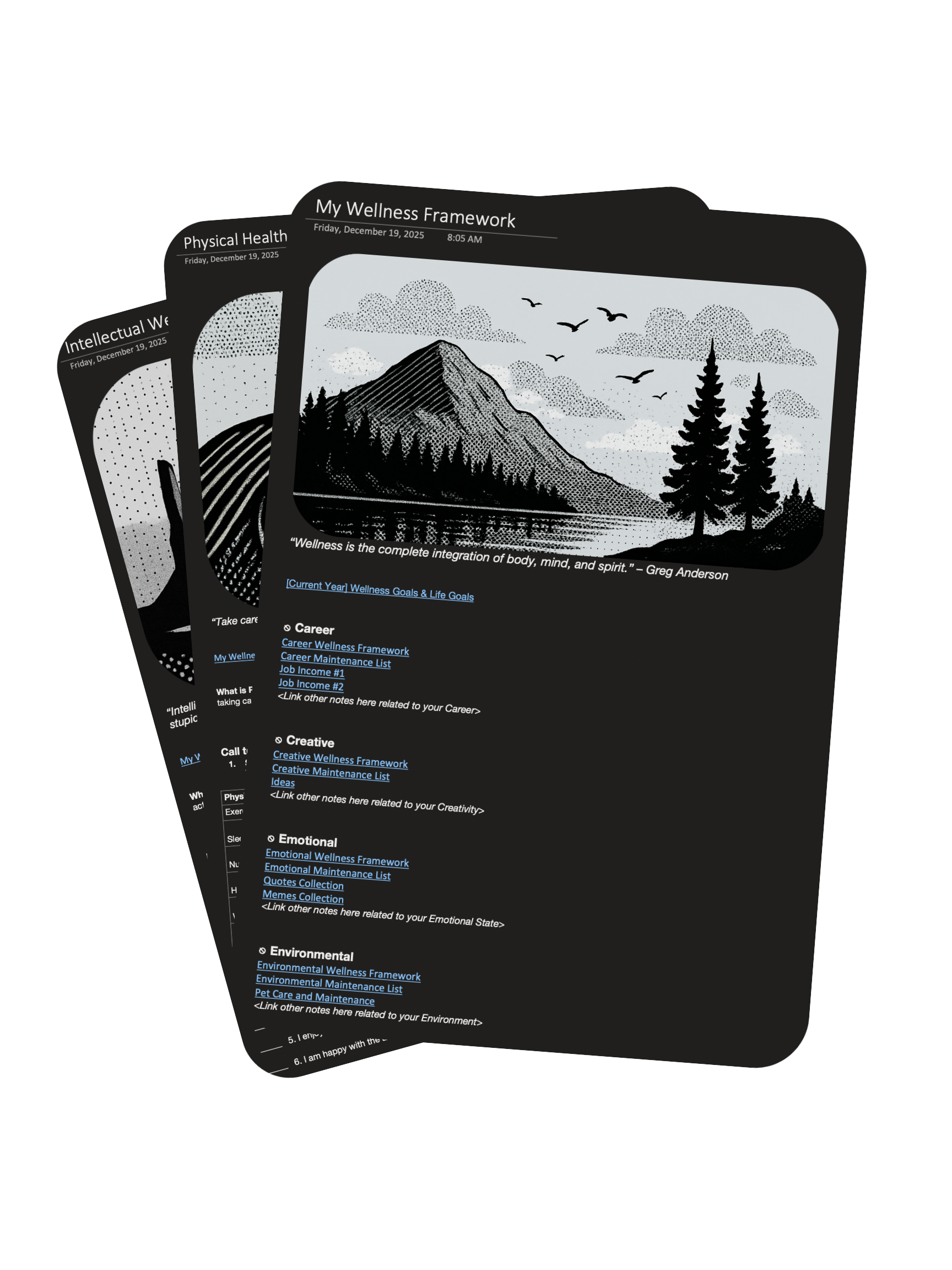My Wellness Framework FULL Digital Templates Package for Microsoft OneNote