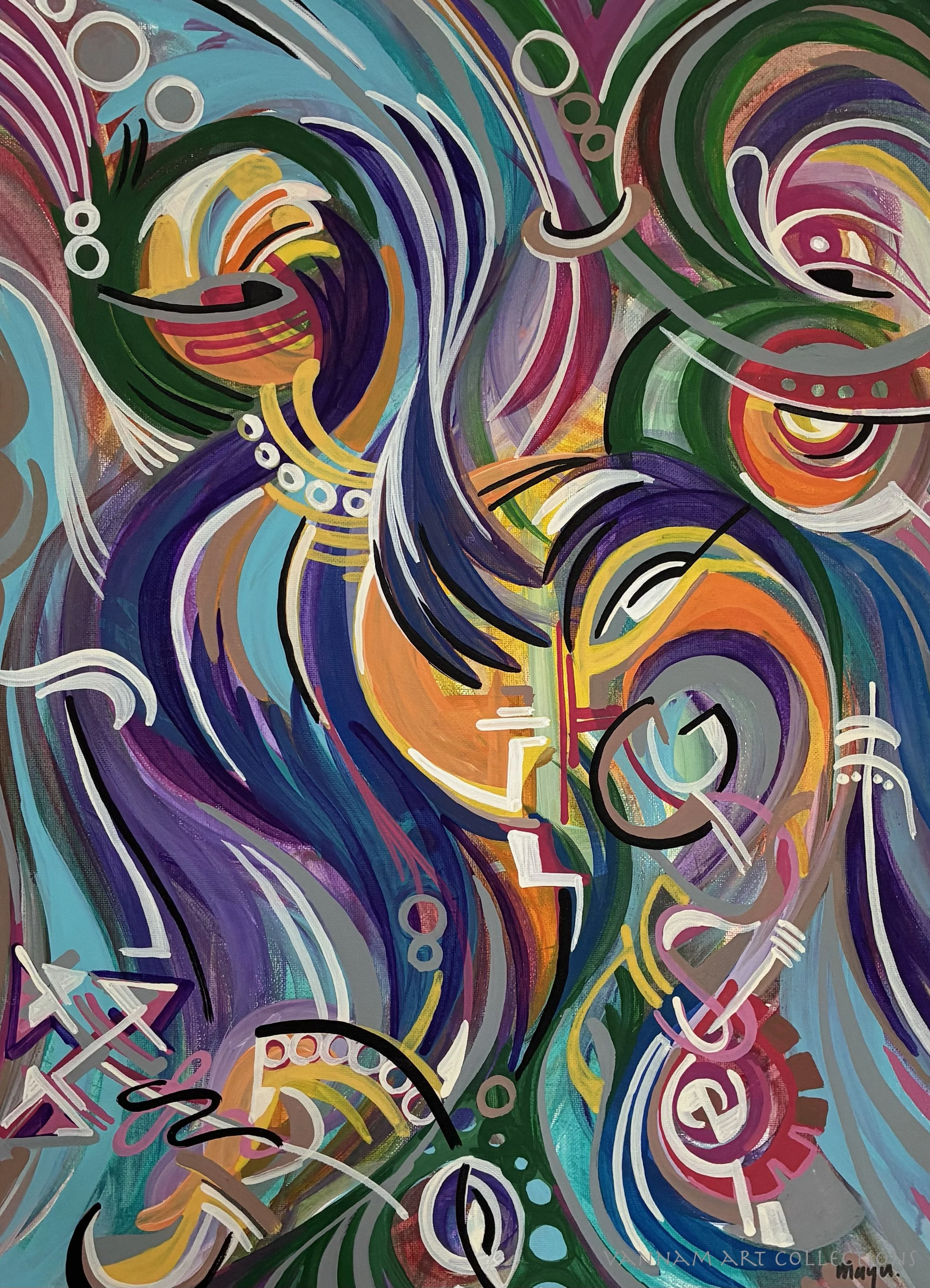 Modern artwork symbolizing the balance between tradition and technology, showing heritage living on through cultural roots and future progress.