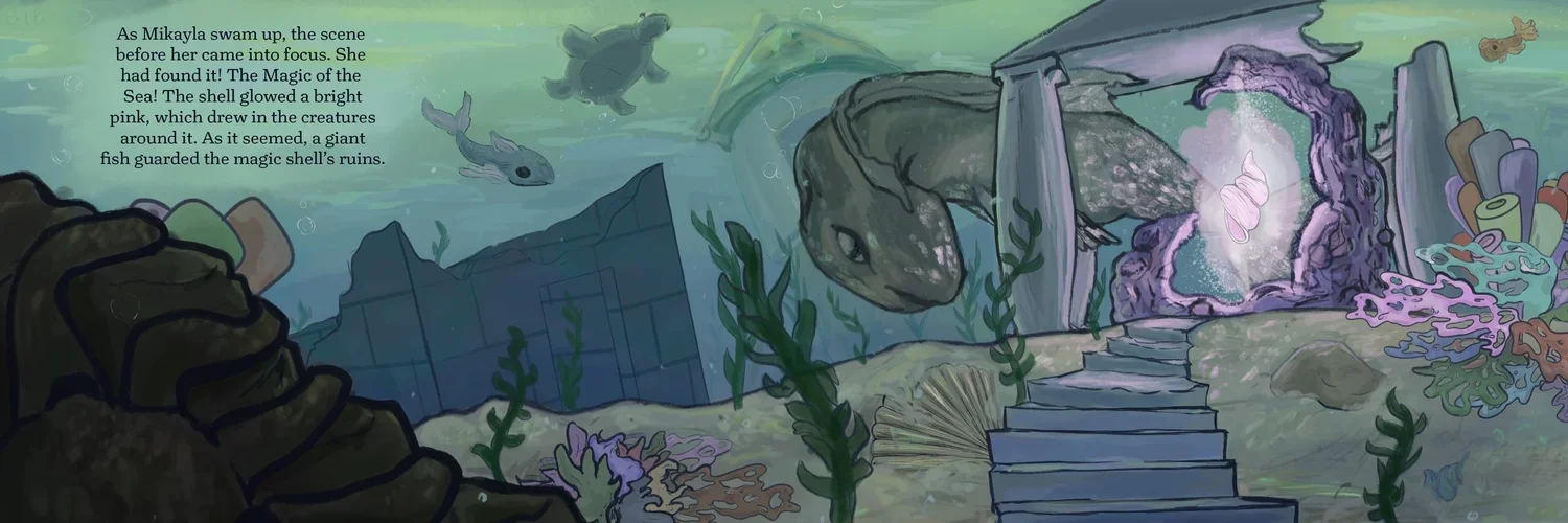 S. I. Evans, "The Magic of the Sea," 15x5 in, April 2025