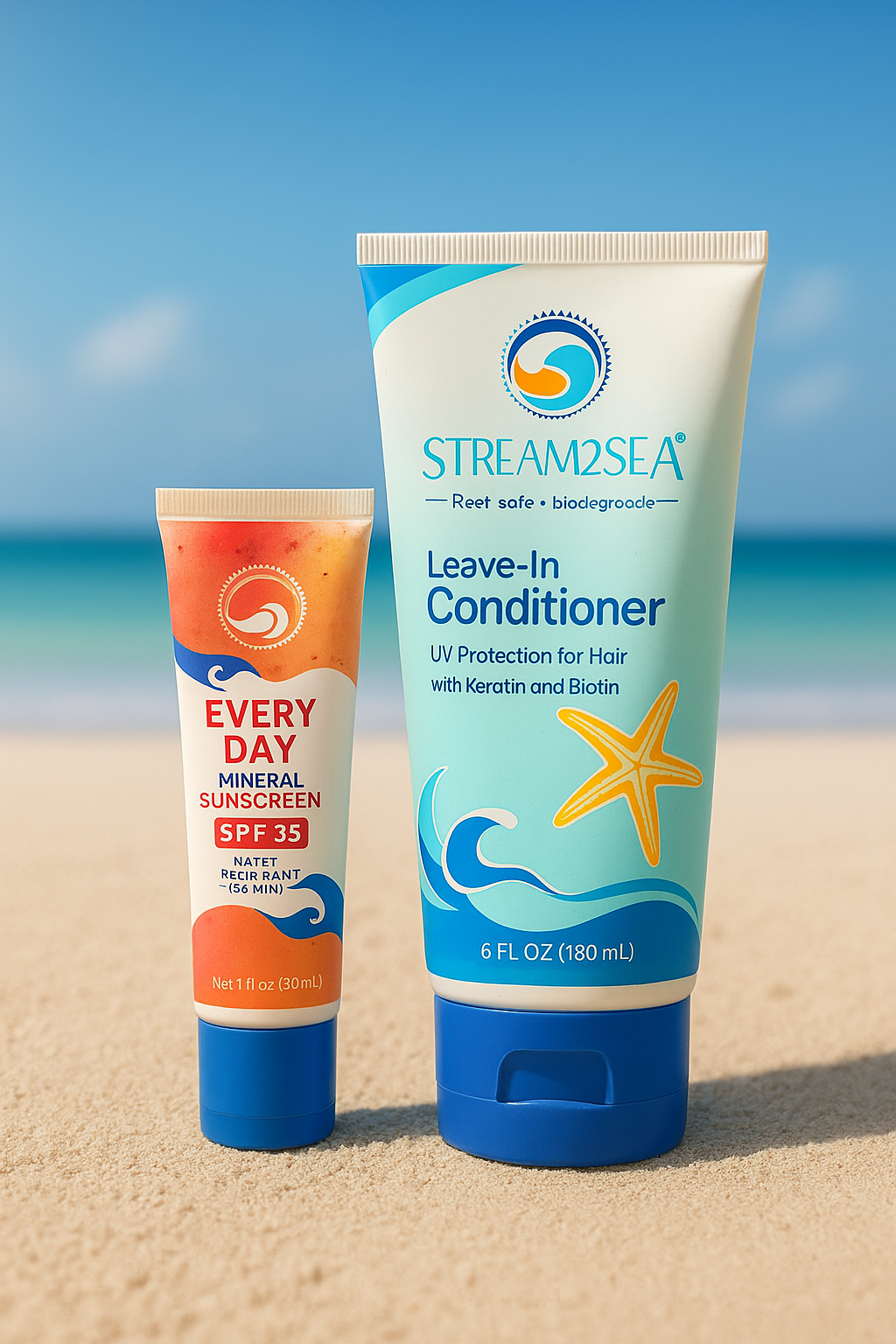 Stream2Sea reef-safe sunscreen and hair products used on a dive trip.