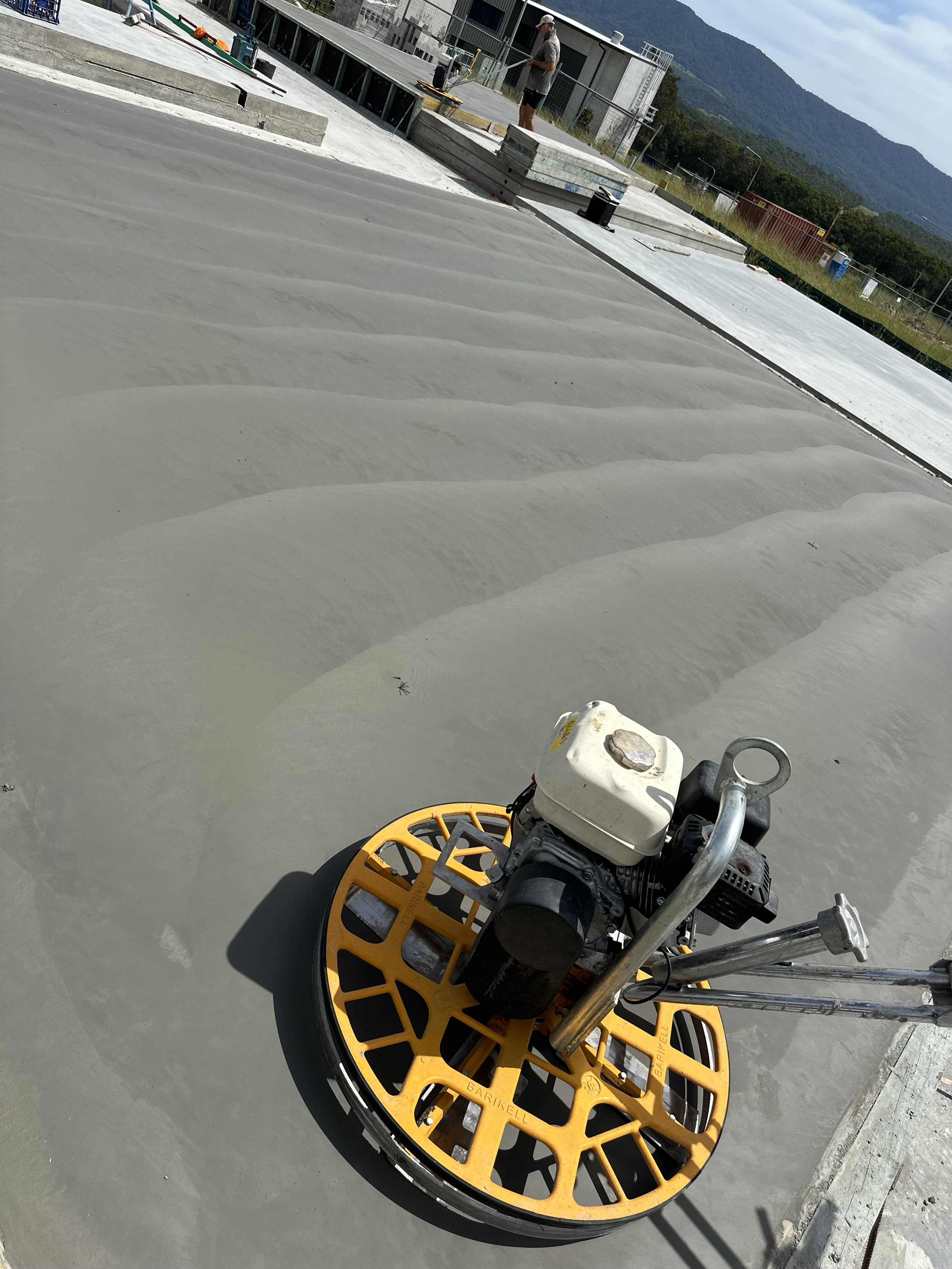 Concrete surface burn finish industrial project