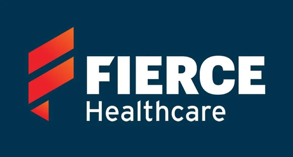 Fierce Healthcare logo with stylized red and orange geometric design and bold white text on a dark blue background.