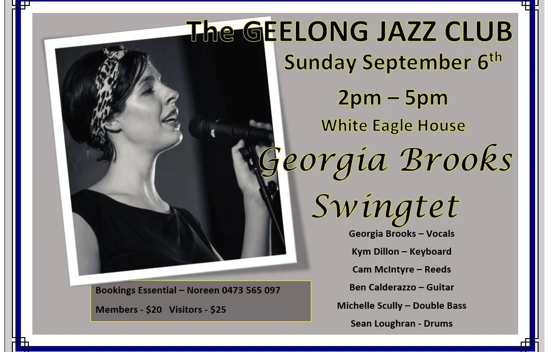 Sunday September 6th, Geelong Jazz Club, 2pm