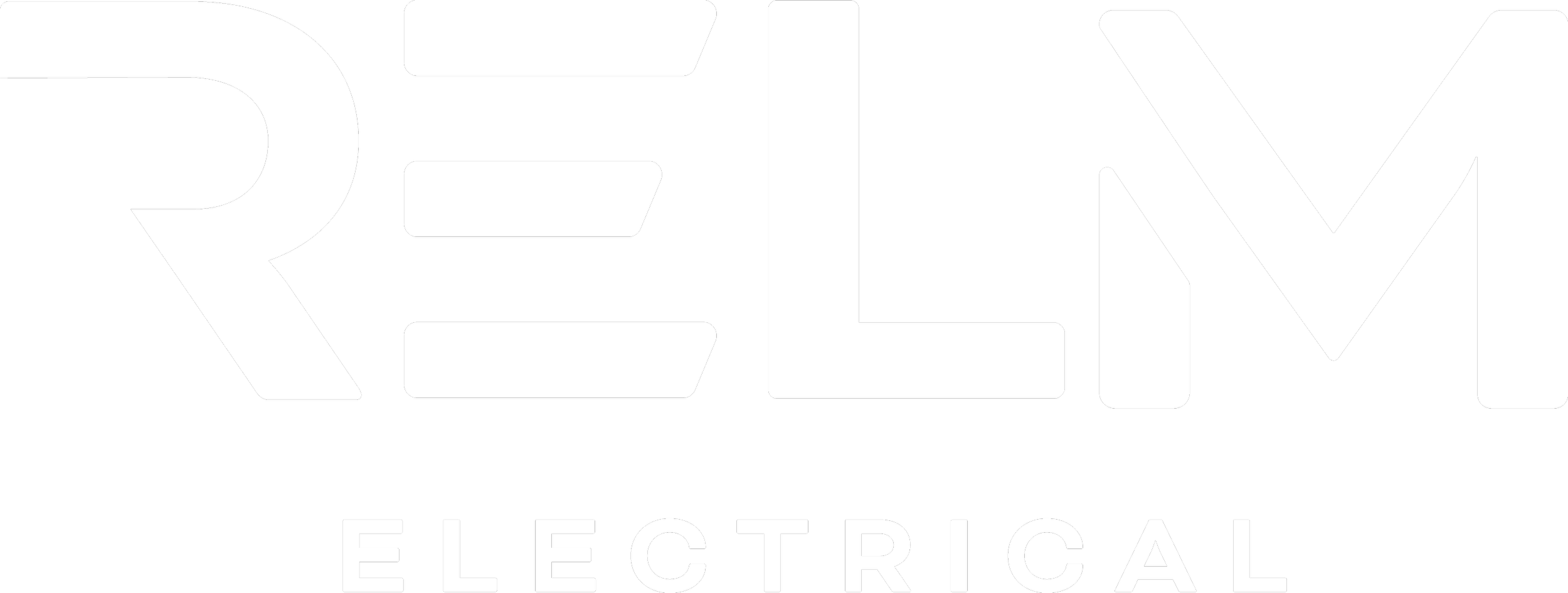 Black and white logo reading 'RELM ELECTRICAL' with stylized text.