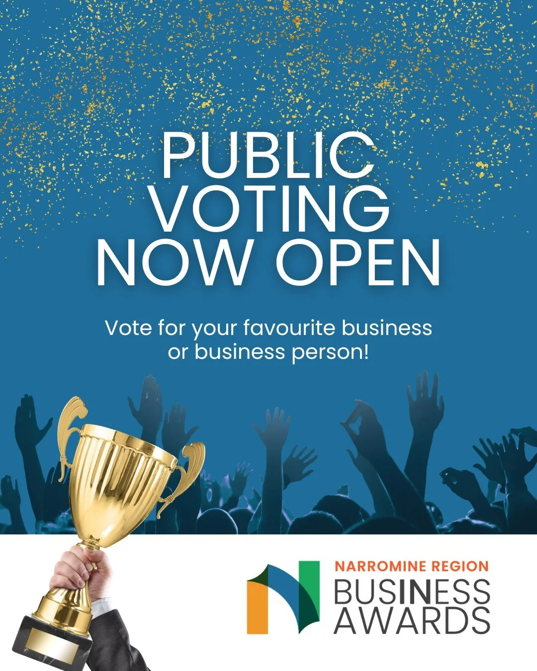🗳️ Public Voting is NOW OPEN!

It&rsquo;s time to back your favourites in the Narromine Region Business Awards 2026.

Three of our award categories are decided by public vote only &mdash; which means the winners are chosen by you, our community.

Yo